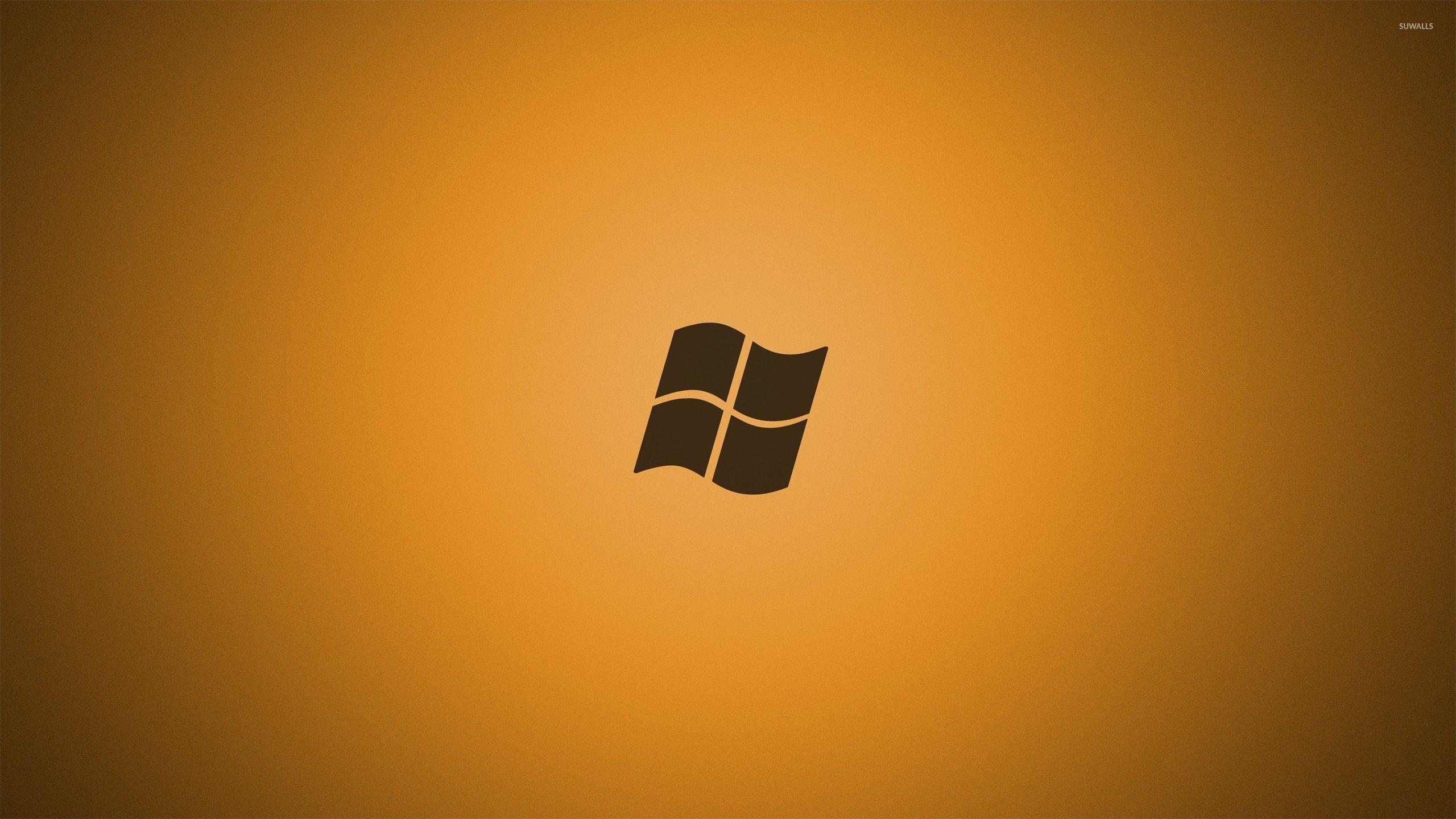 2560x1440 Windows 7 logo on golden background wallpaper wallpaper