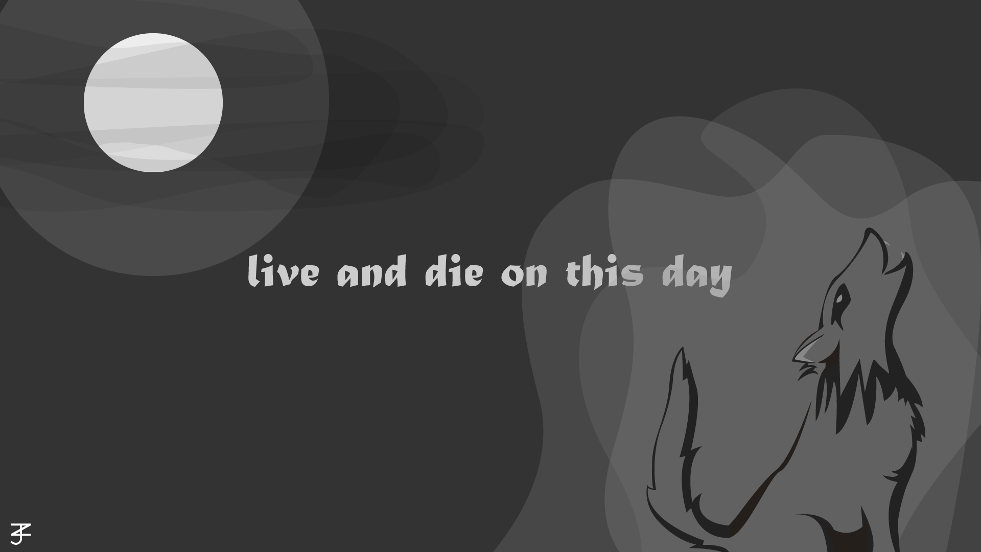 1920x1080 Minimalist wolf wallpaper OC, because I'm a fan of The Grey and wolves