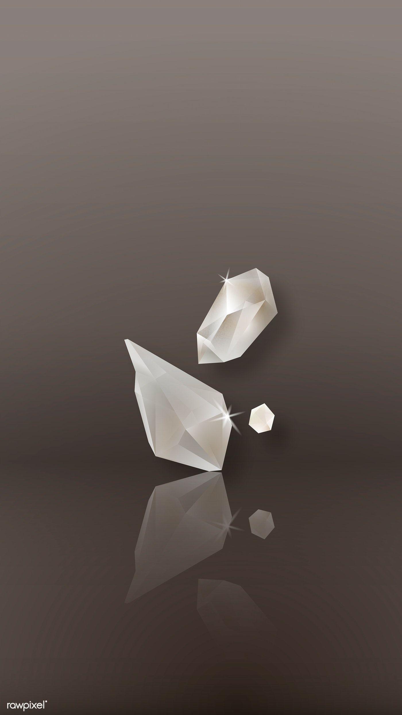 1400x2489 Download premium vector of Crystal reflection on a glossy surface mobile. Diamond wallpaper, Crystals, Mobile wallpaper