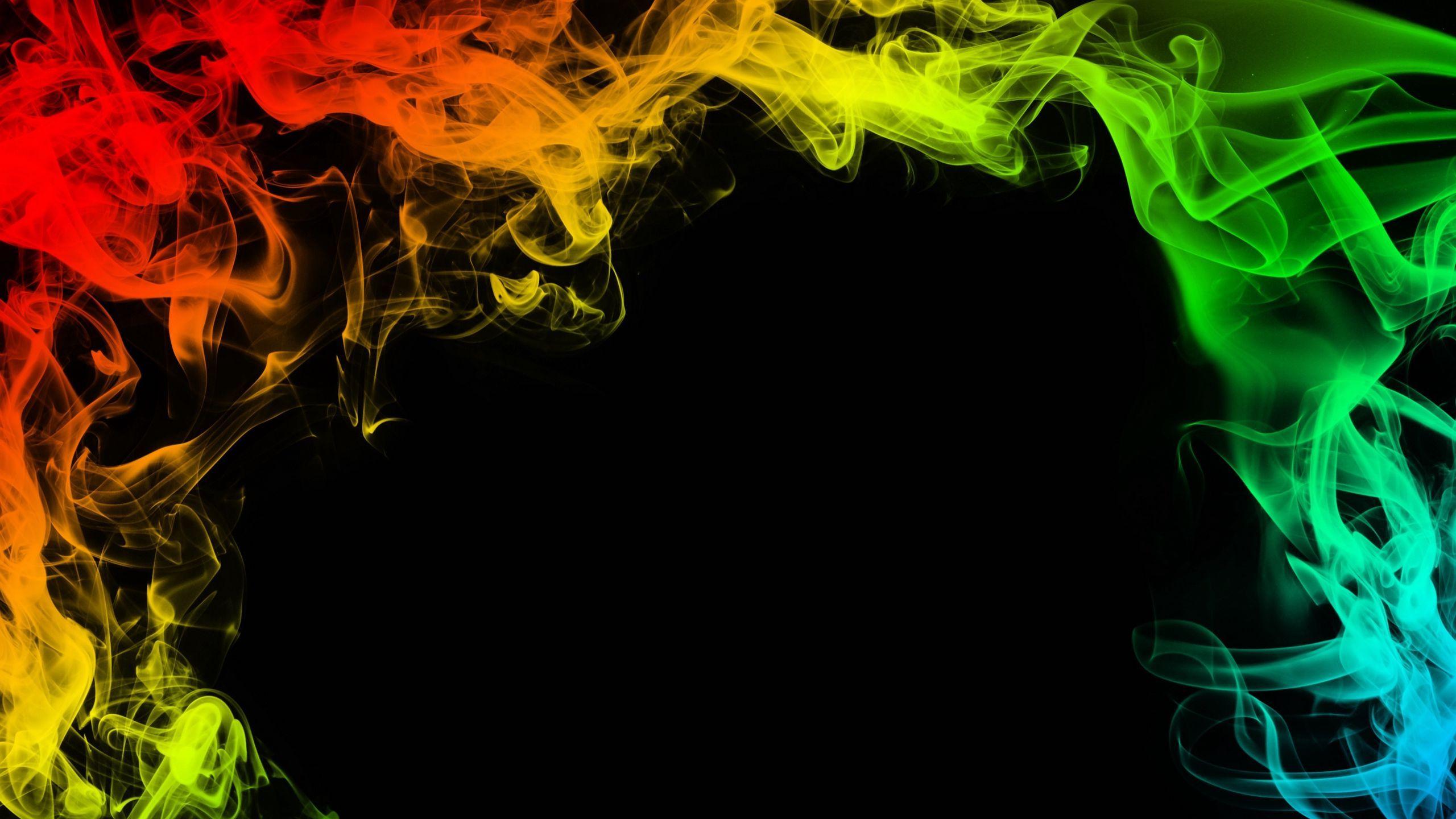 2560x1440 Download wallpaper 2560x1440 smoke, colorful, colored smoke, frame widescreen 16:9 HD background