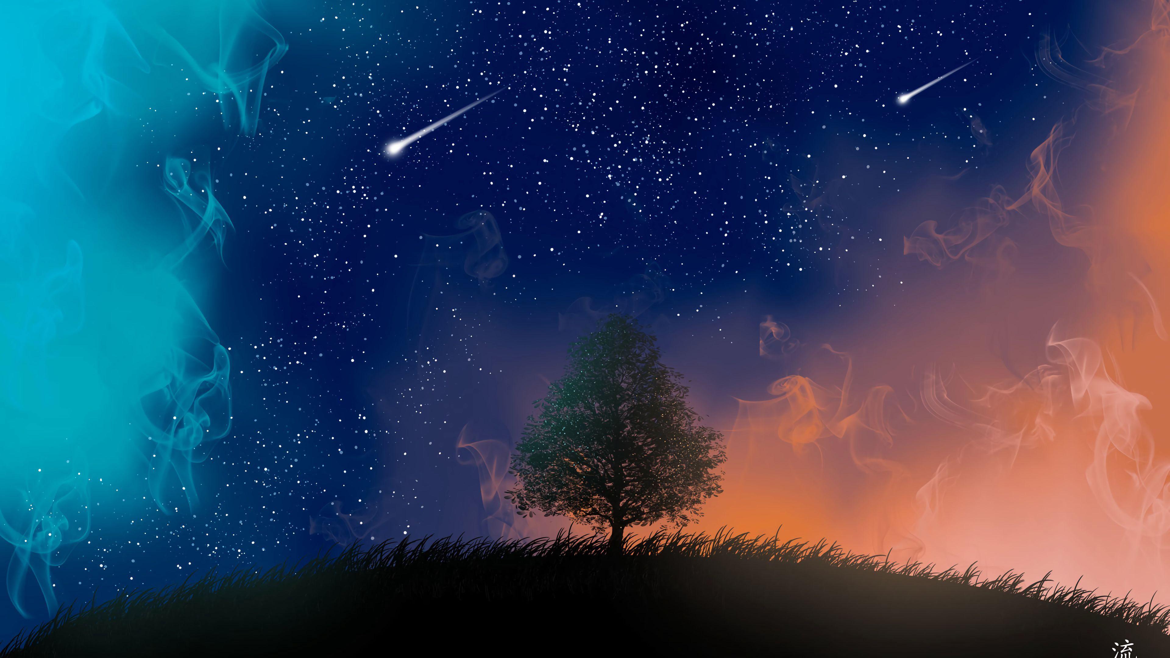 3840x2160 Starry Night Sky 4K wallpaper