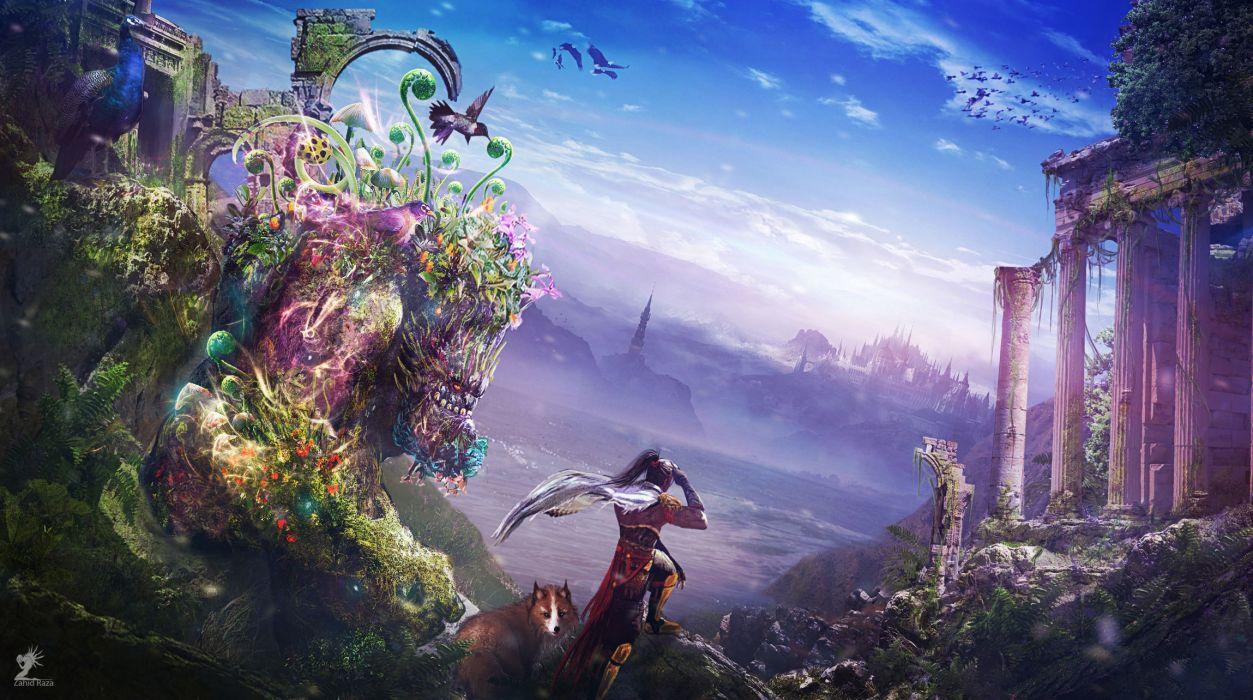 1253x700 Fantastic world Fantasy ruins decay landscape wallpaperx1284