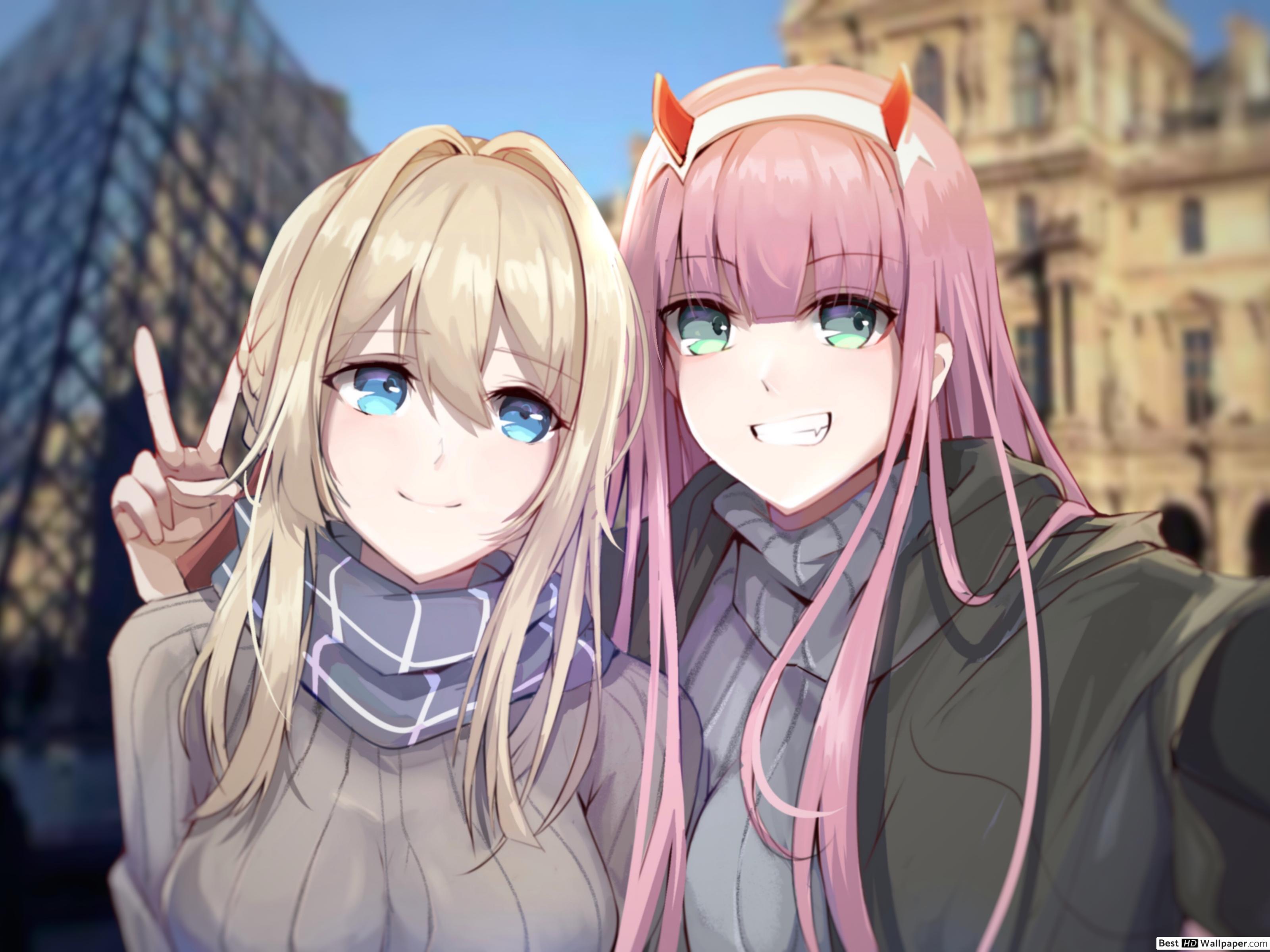 3200x2400 Crossover Evergarden & Zero Two HD wallpaper download