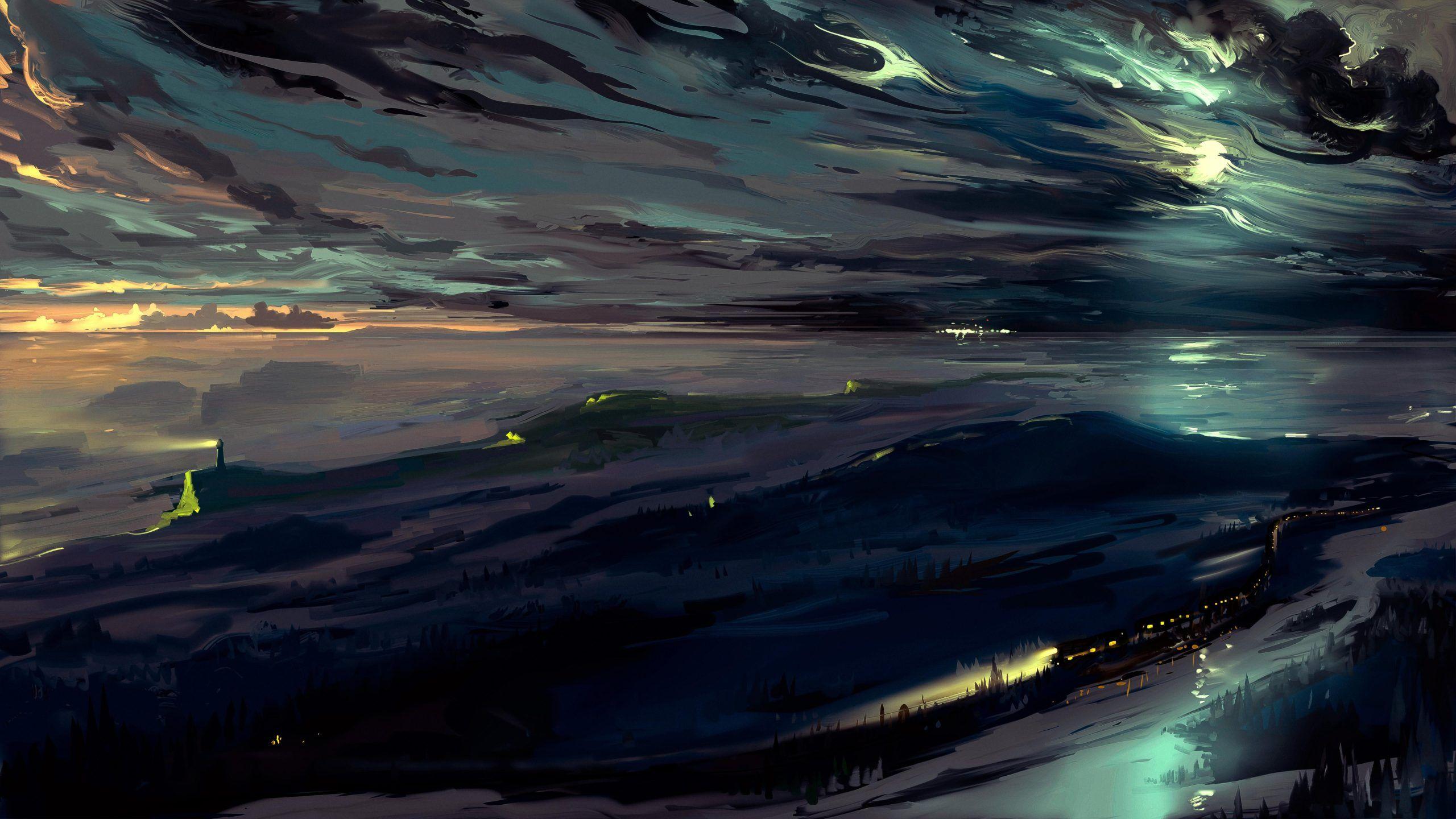 2560x1440 Landscape Wallpaper, Beautiful Boat Landscape Wallpaper