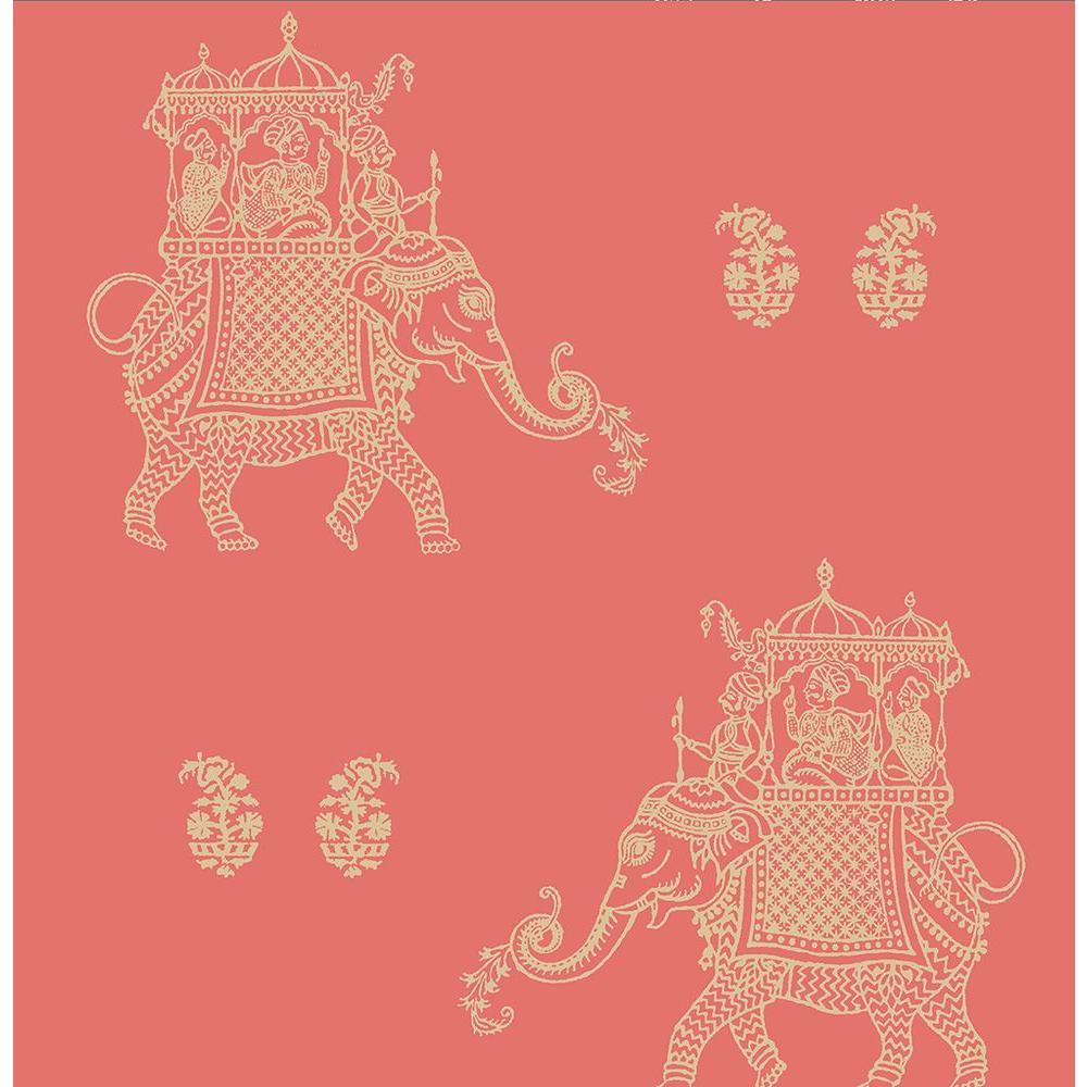 1000x1000 A Street Gypsy Coral Damask Coral Wallpaper Sample 1014 001867SAM Home Depot