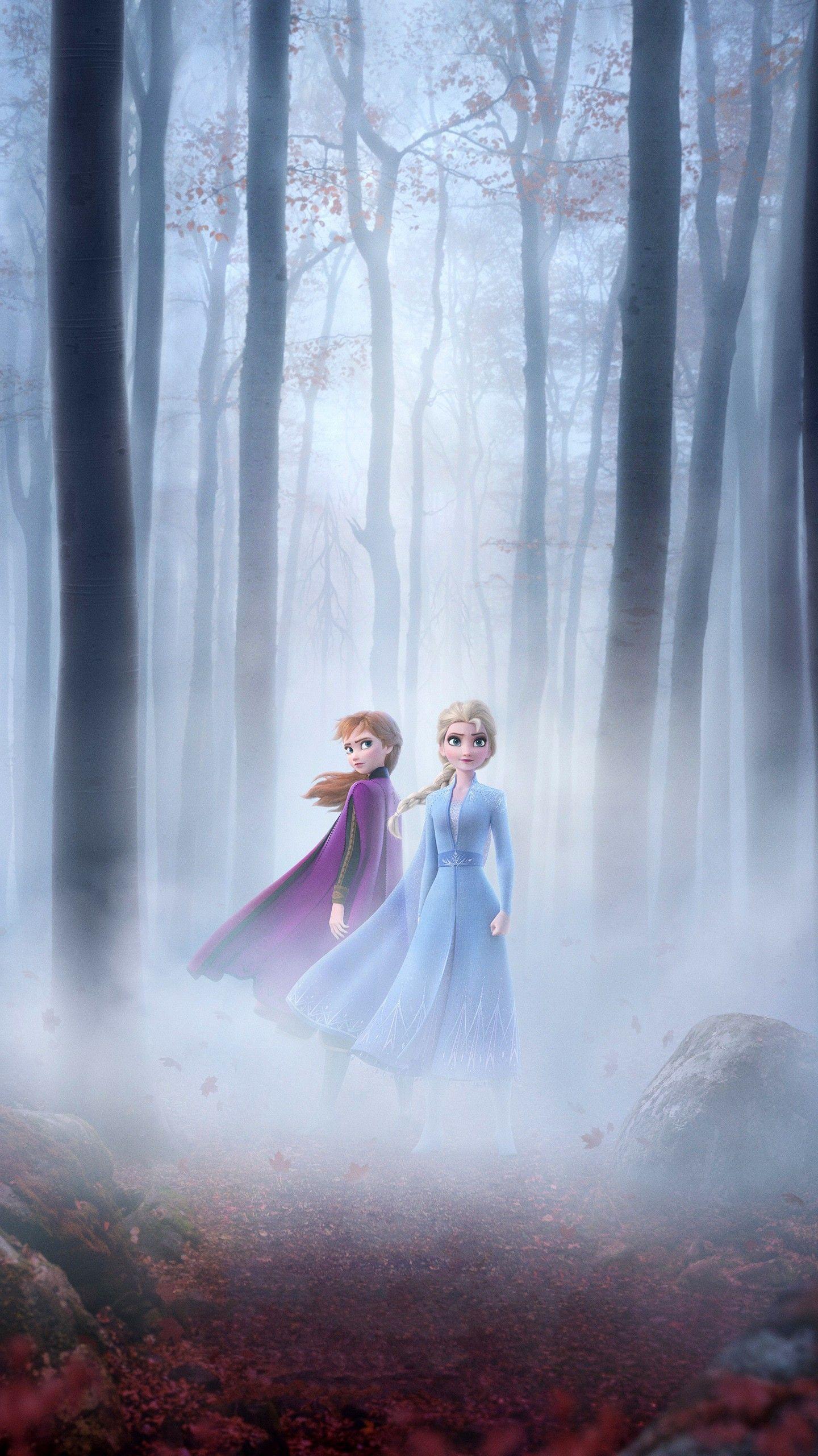 1440x2560 Frozen 2 Elsa & Anna 4K Wallpaper