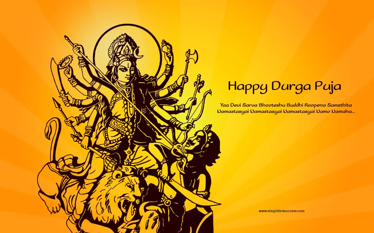 1280x800 Happy Durga Puja Greetings Wallpaper Image Siddha Kunjika Stotram HD Wallpaper