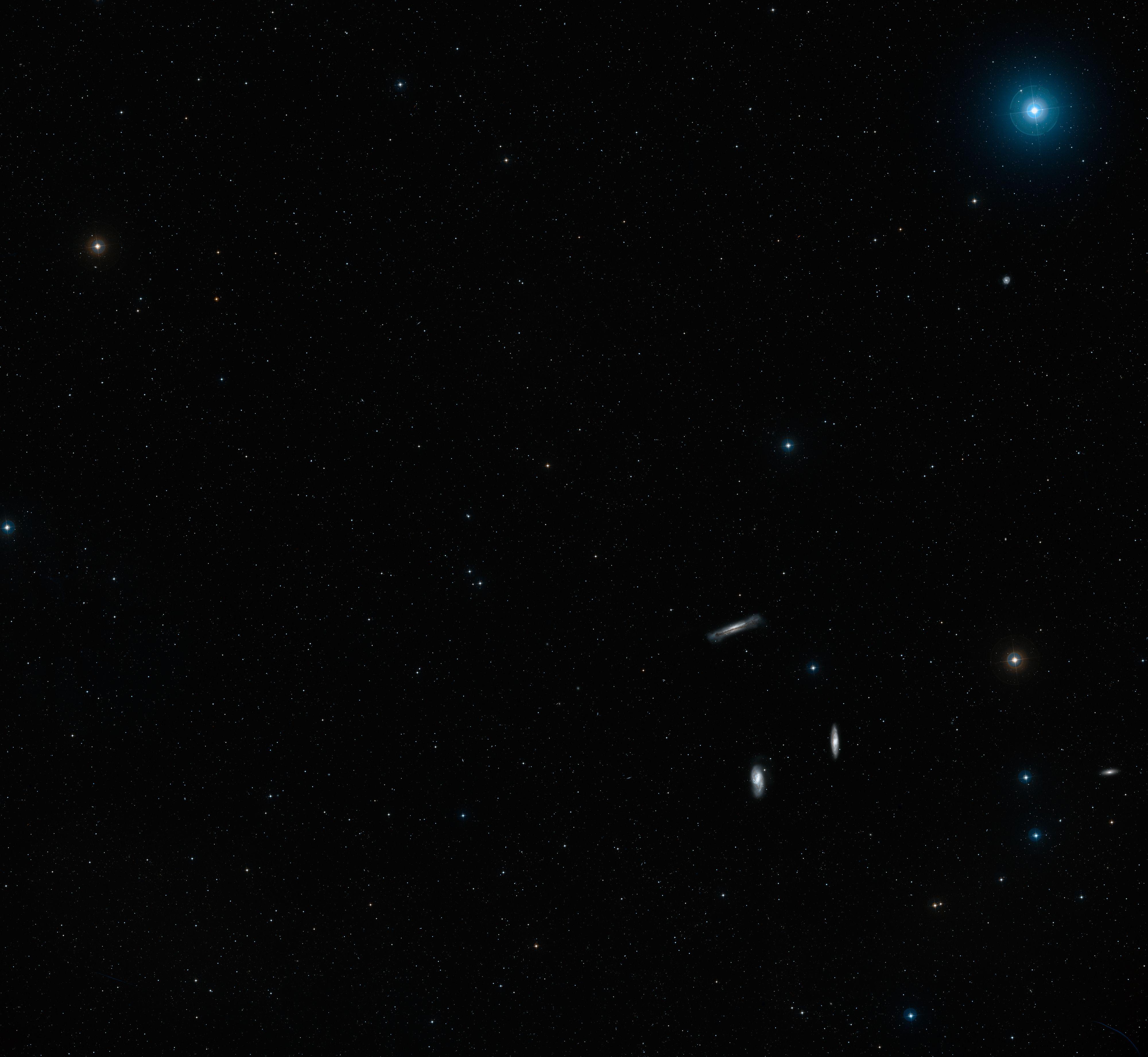 4000x3682 Wide Field View Of The Sky Around The Leo Triplet Of Galaxies