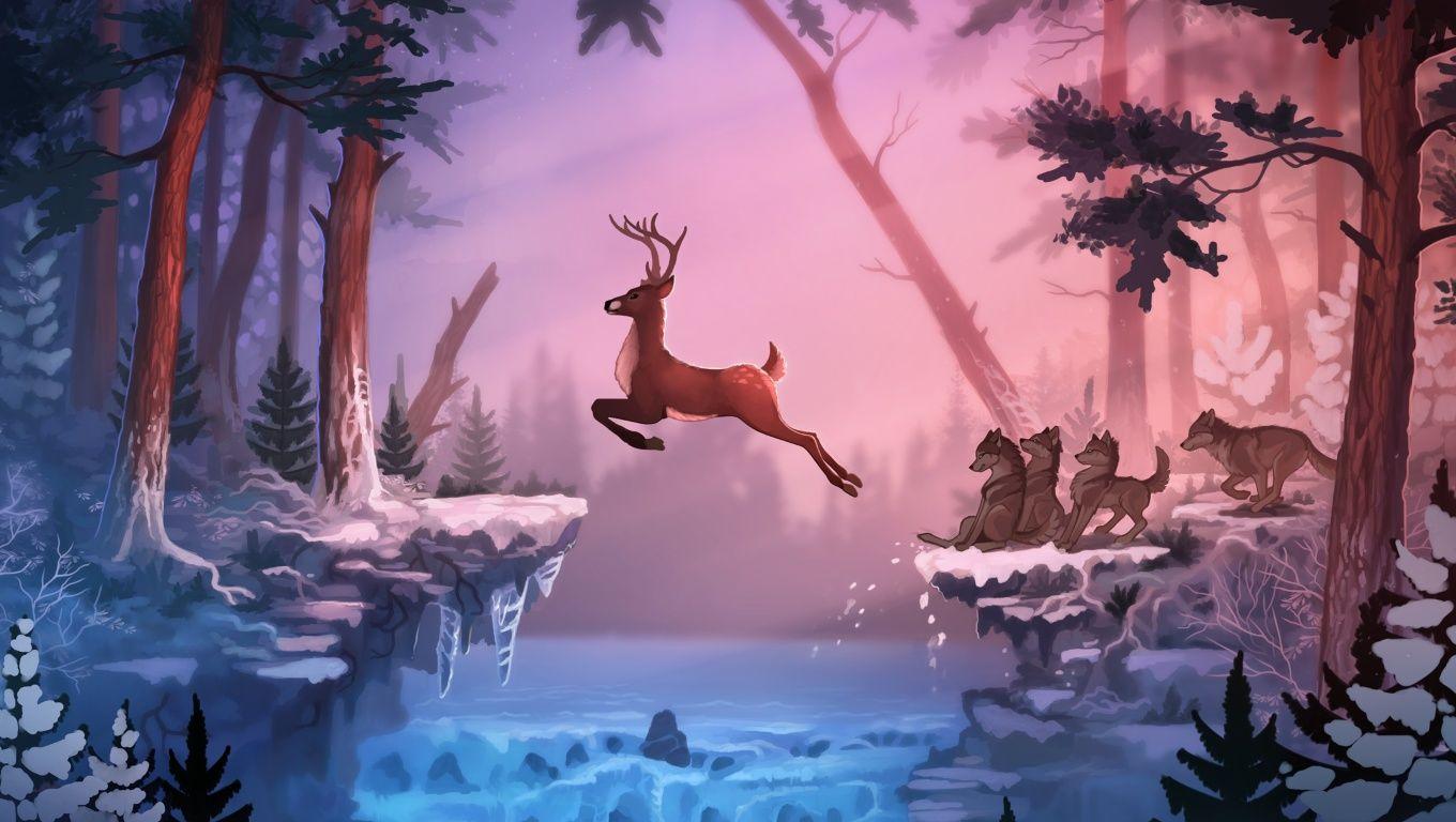 1360x768 Deer Artwork Desktop Laptop HD Wallpaper, HD Other 4K Wallpaper, Image, Photo and Background
