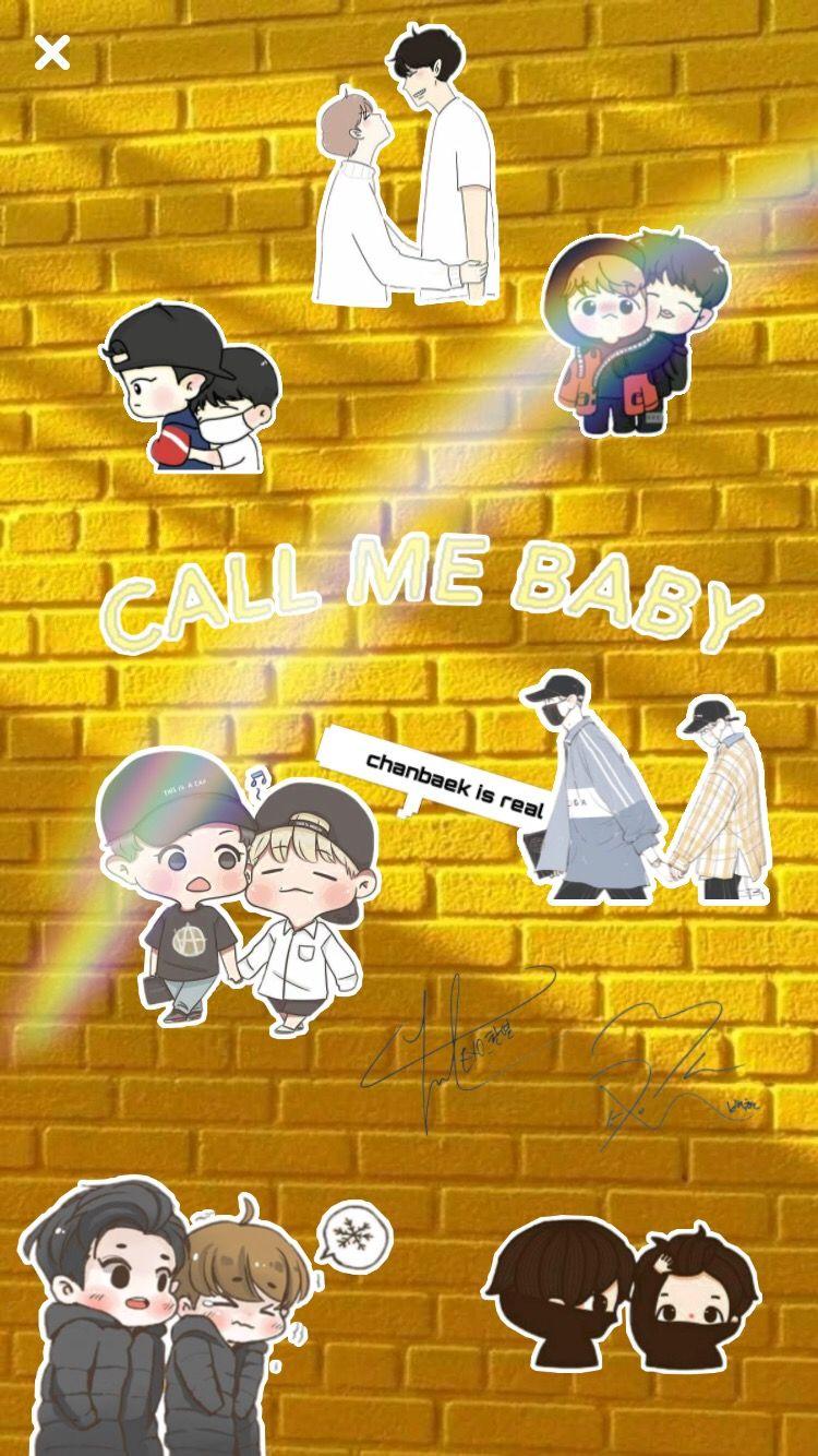 750x1334 exo #chanyeol #baekhyun #chanbaek #wallpaper #love Chanyeol Exo Yellow Aesthetic