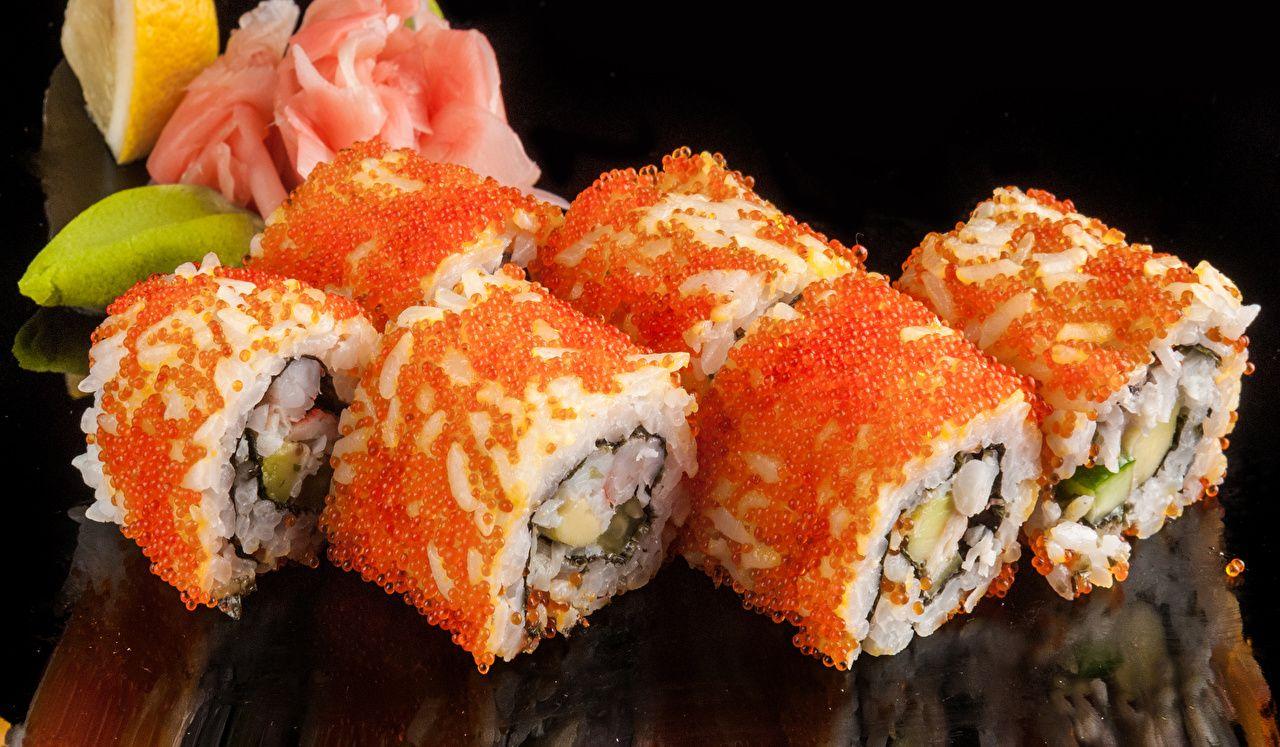 1280x747 Food Rice Sushi Reflection Closeup Seafoods