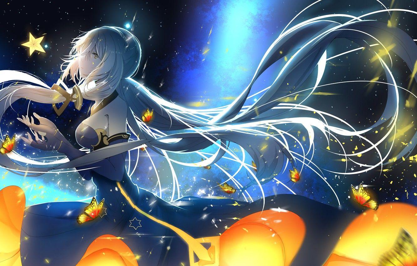 1332x850 Wallpaper girl, butterfly, anime, art, vocaloid china, xingchen image for desktop, section прочее