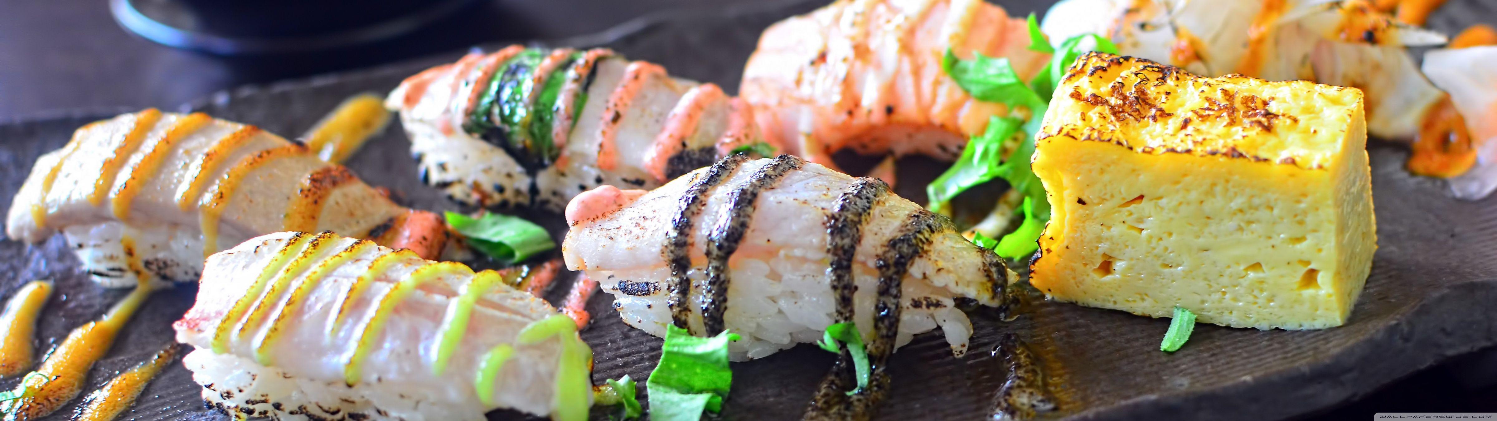 4800x1350 Delicious Sushi ❤ 4K HD Desktop Wallpaper for 4K Ultra HD TV • Wide