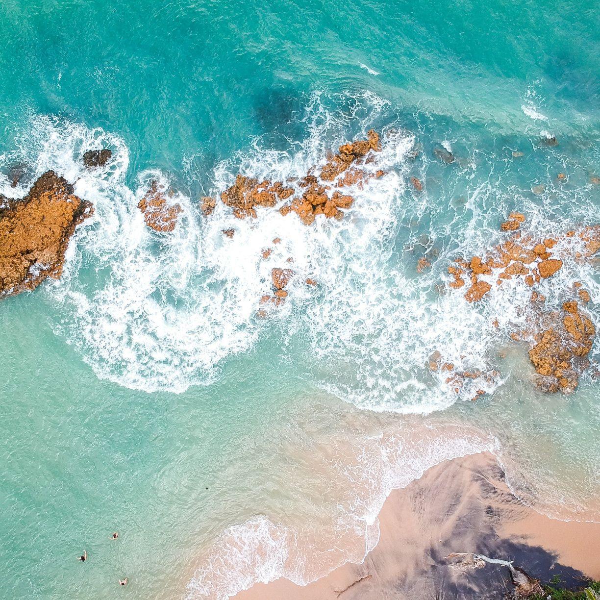 1224x1224 Aerial shot, coast, sea waves, tropical wallpaper, 3968x HD image, picture, c495a58f