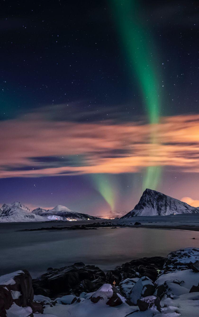 840x1336 Download Northern Lights, Aurora, lake, sky, nature wallpaper, 840x iPhone iPhone 5S, iPhone 5C, iPod Touch