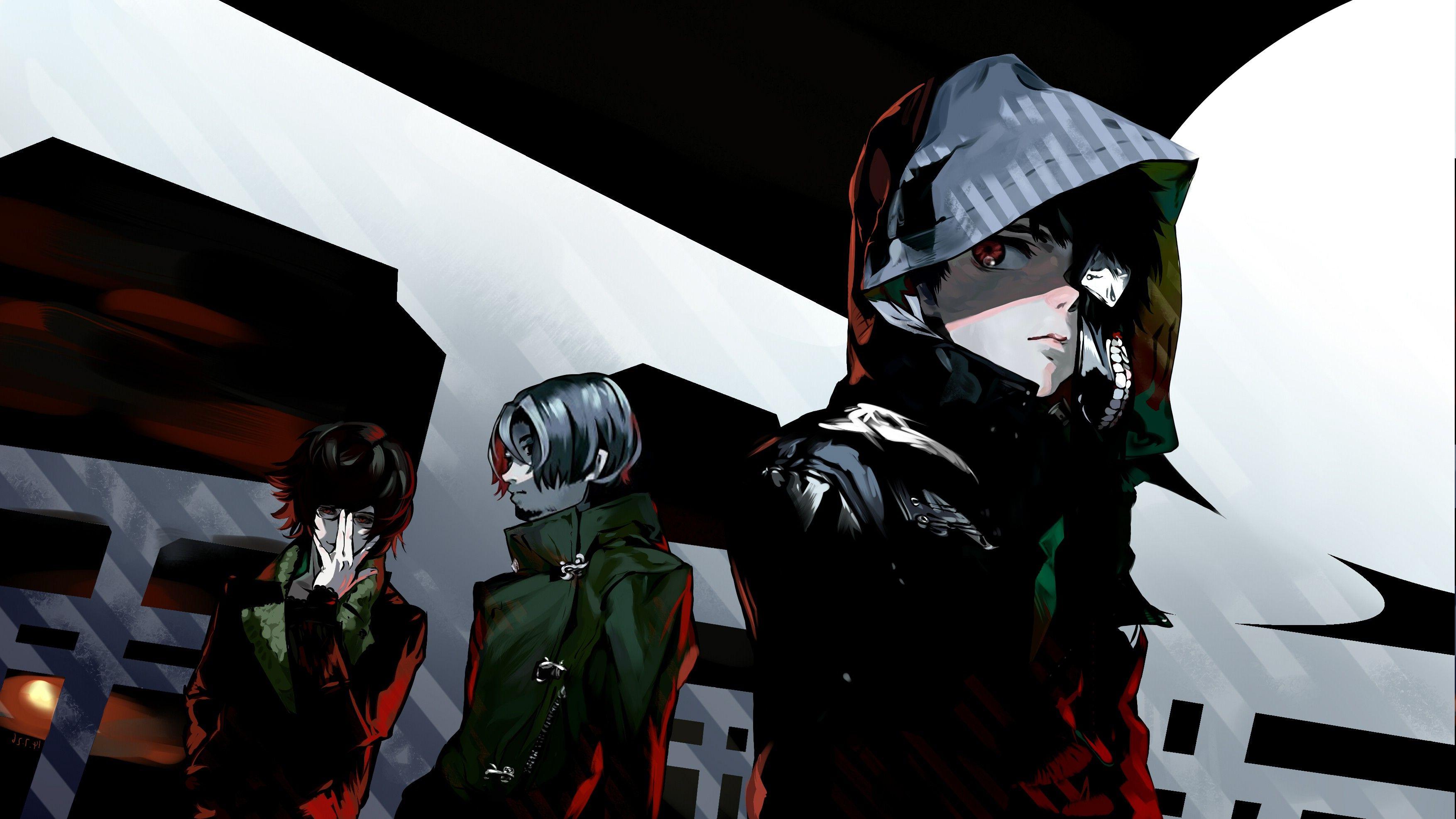 3507x1972 Kaneki Ken, Yomo Renji, Nishio Nishiki, Tokyo Ghoul, Anime Wallpaper HD / Desktop and Mobile Background