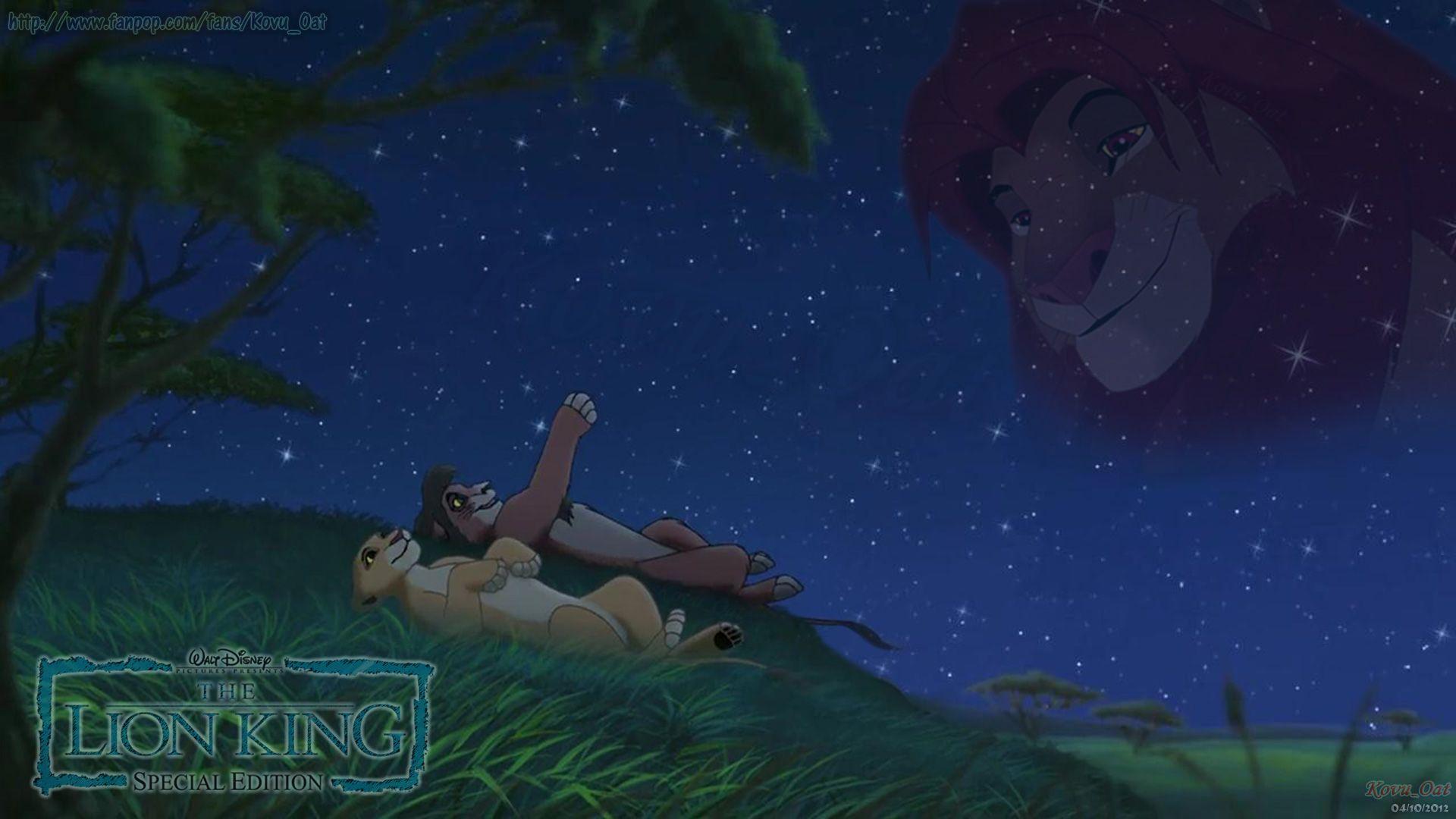 1920x1080 Kovu image TLK Kovu and Kiara look at Simba stars night wallpaper