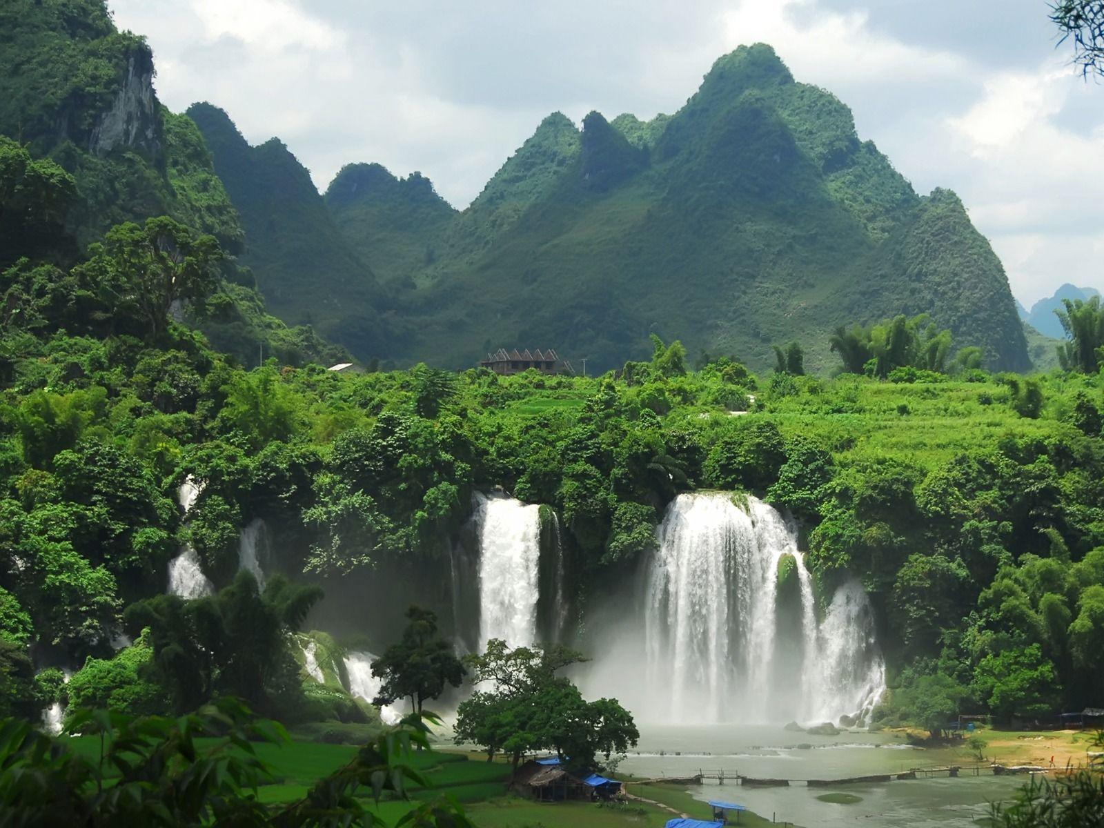 1600x1200 laos praias Google. Waterfall, Waterfall wallpaper, Vietnam backpacking