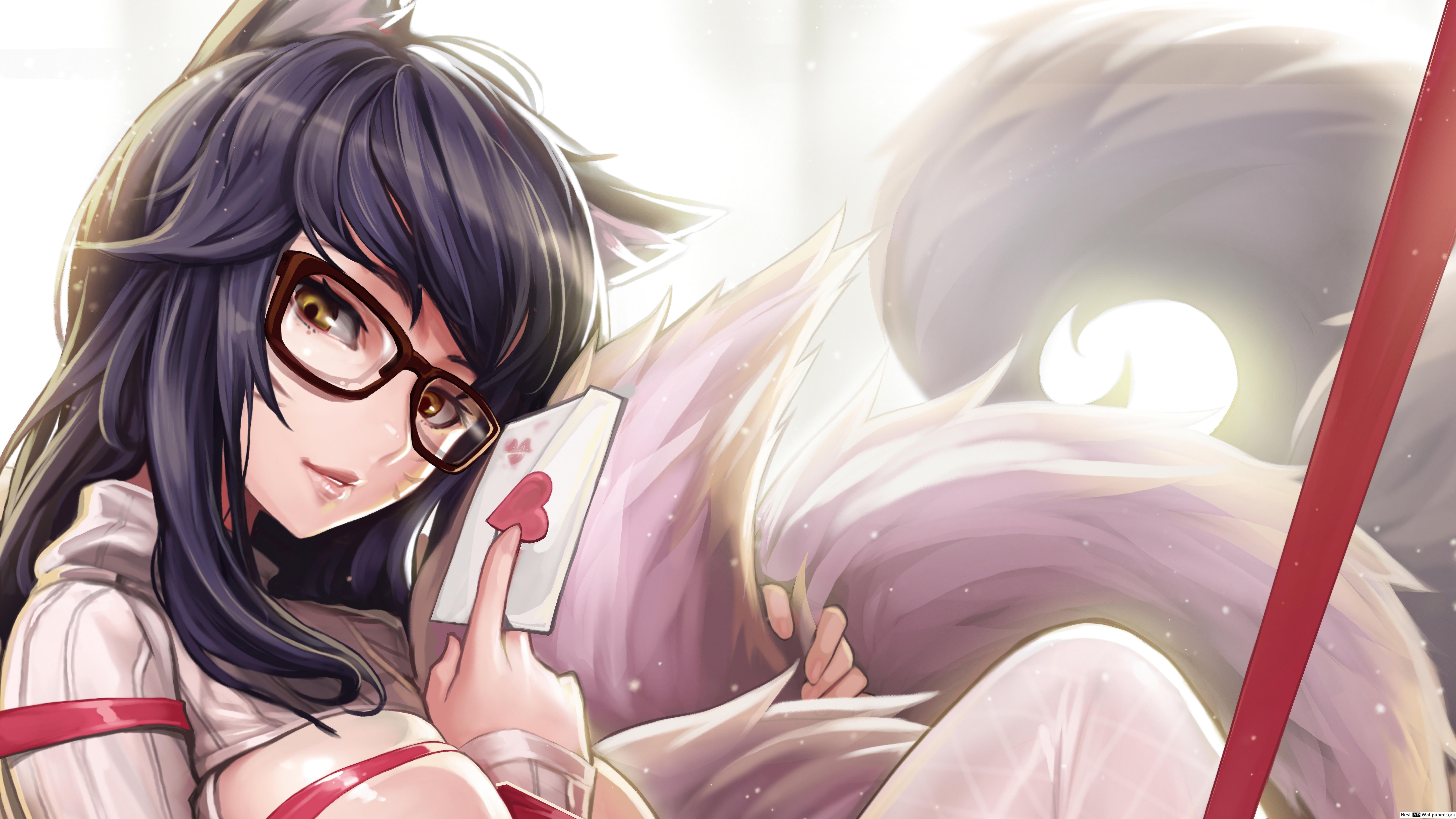 7680x4320 League Of Legends (LOL) DA Ahri (Anime Fanart) HD Wallpaper Download