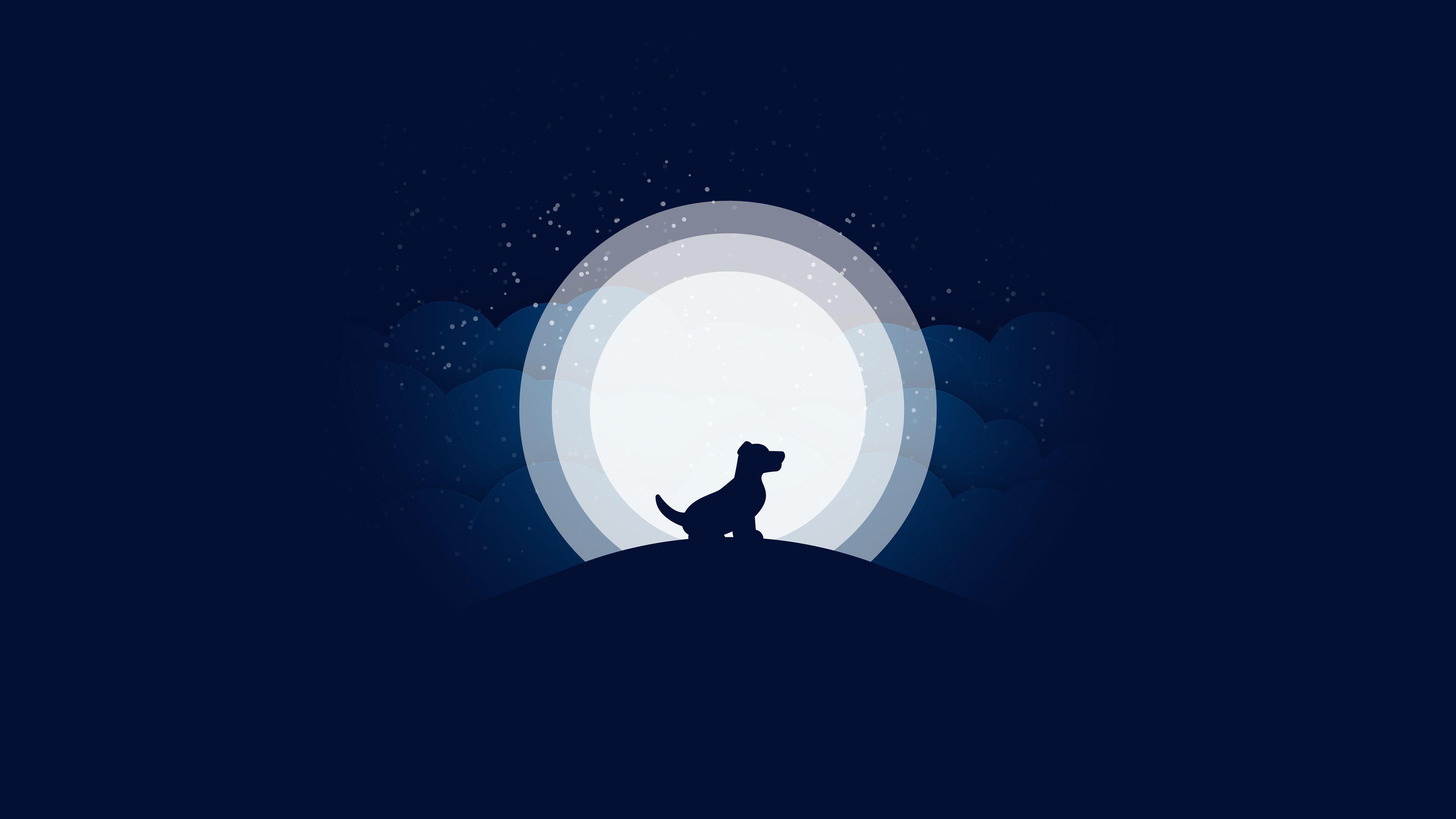 3840x2160 Wallpaper 4k Dog Minimalism 4k 10k Wallpaper, 4k Wallpaper, 5k Wallpaper, 8k Wallpaper, Artist Wallpaper, Artwork Wallpaper, Dog Wallpaper, Hd Wallpaper, Minimalism Wallpaper, Moon Wallpaper