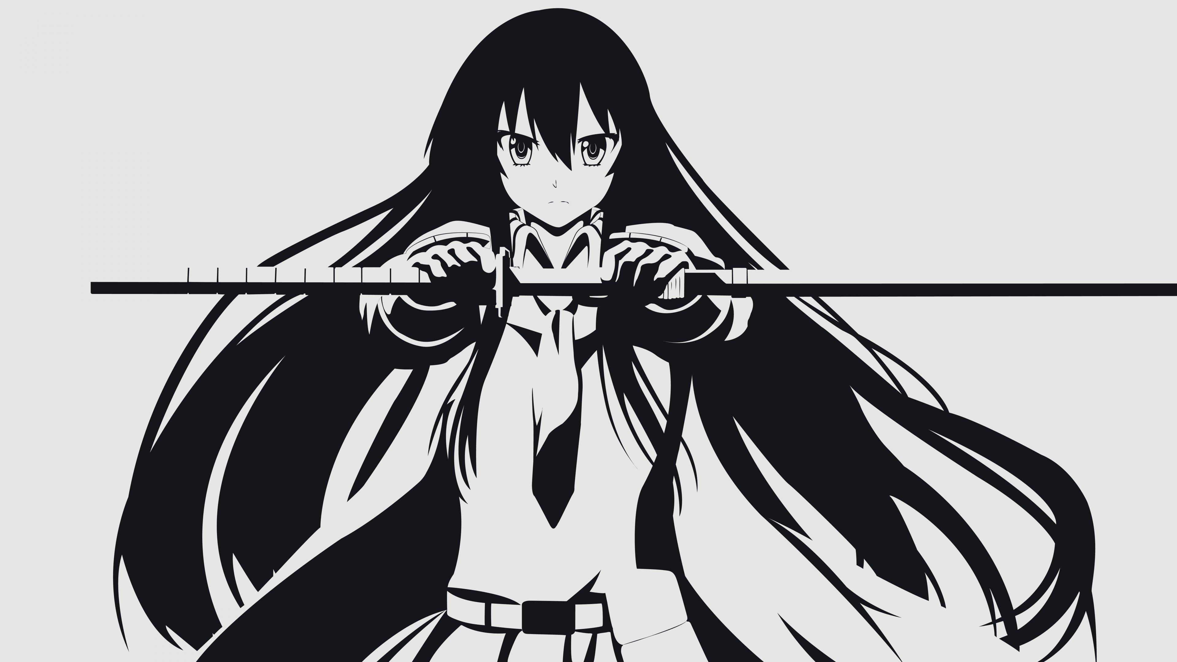3840x2160 Anime - Akame Ga Kill Akame Manga Black and White