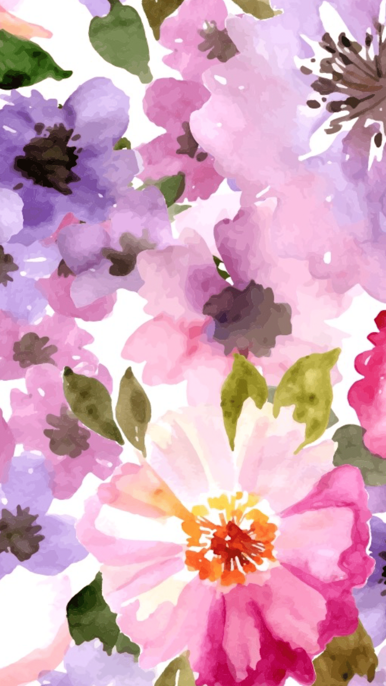 Watercolor Flowers Phone Wallpapers Top Free Watercolor Flowers Phone Backgrounds