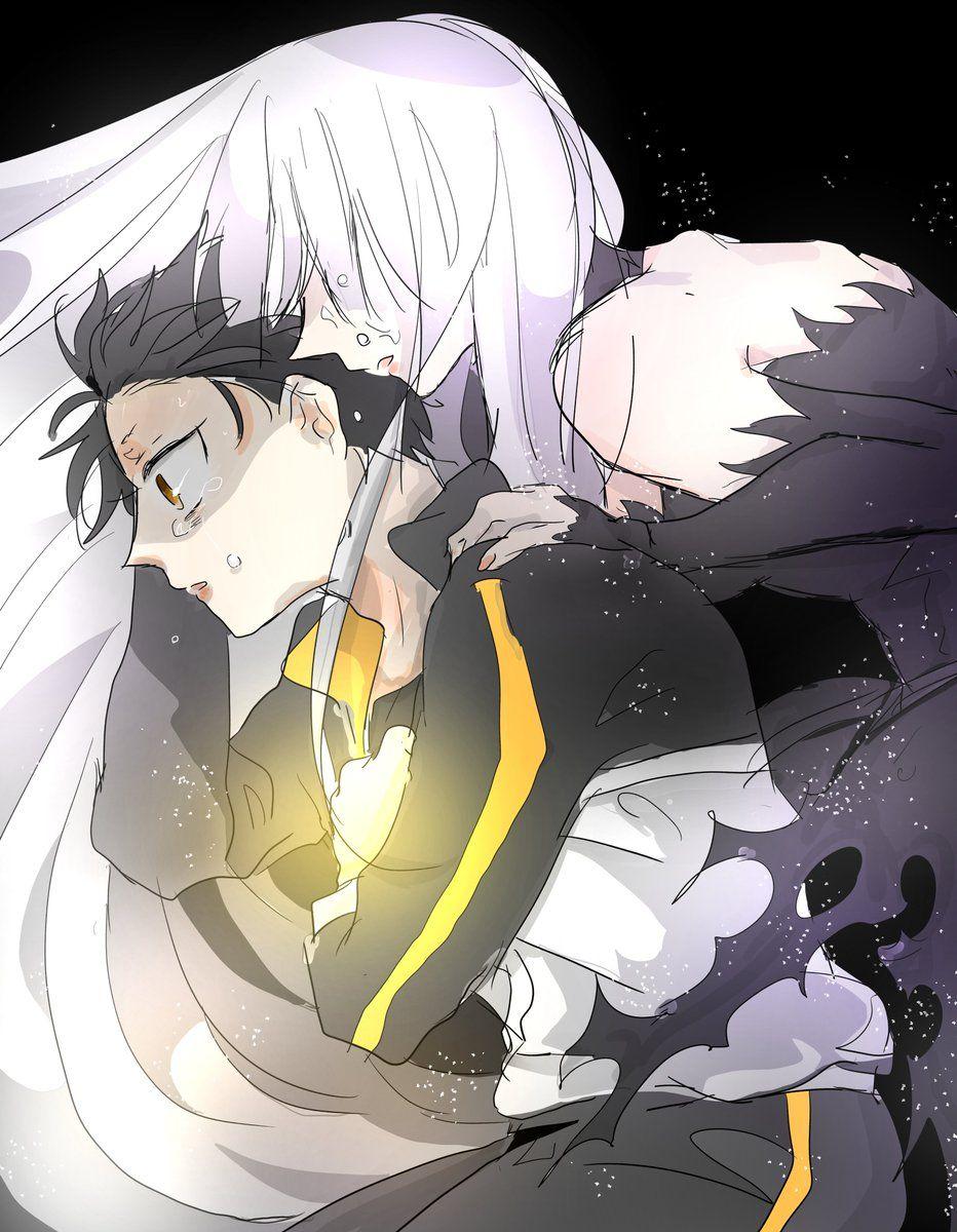 932x1200 Whisper from the envious.. Satella and Subaru #rezero #anime #subaru # satella #animelove #animeart #animeartwork #animegirl #a. Animes wallpaper, Anime, Re zero