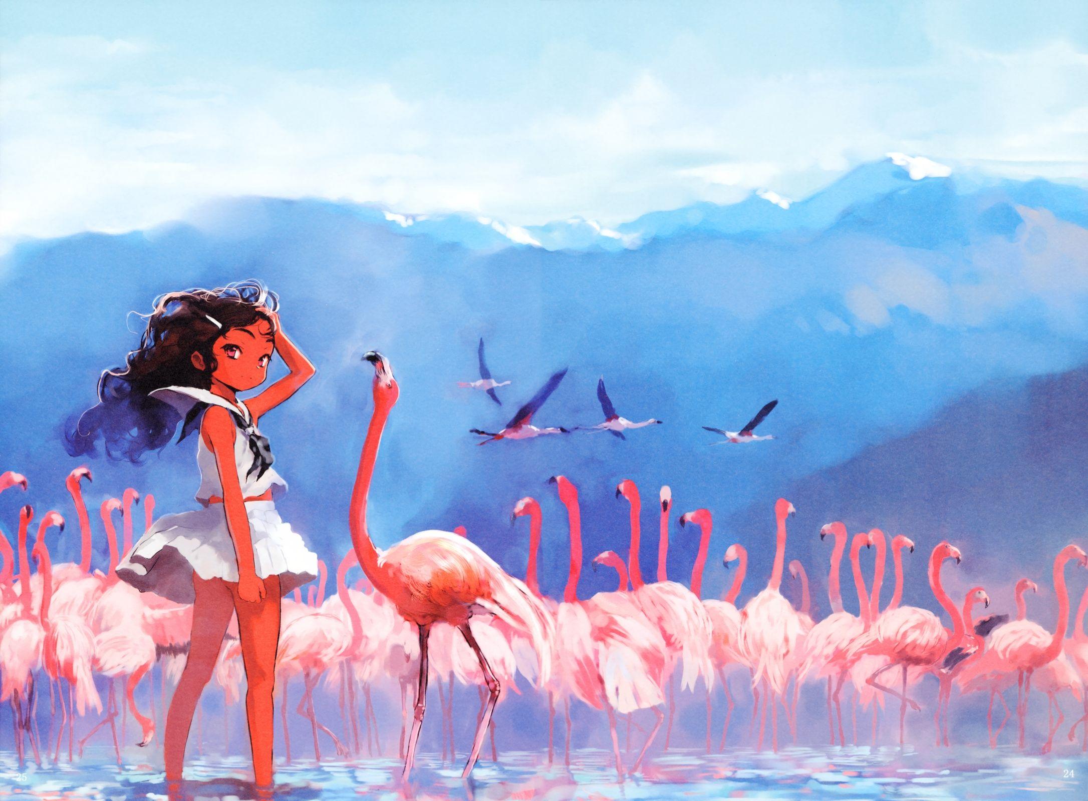 2172x1600 flamingos anime 2172x1600 wallpaper High Quality Wallpaper, High Definition Wallpaper
