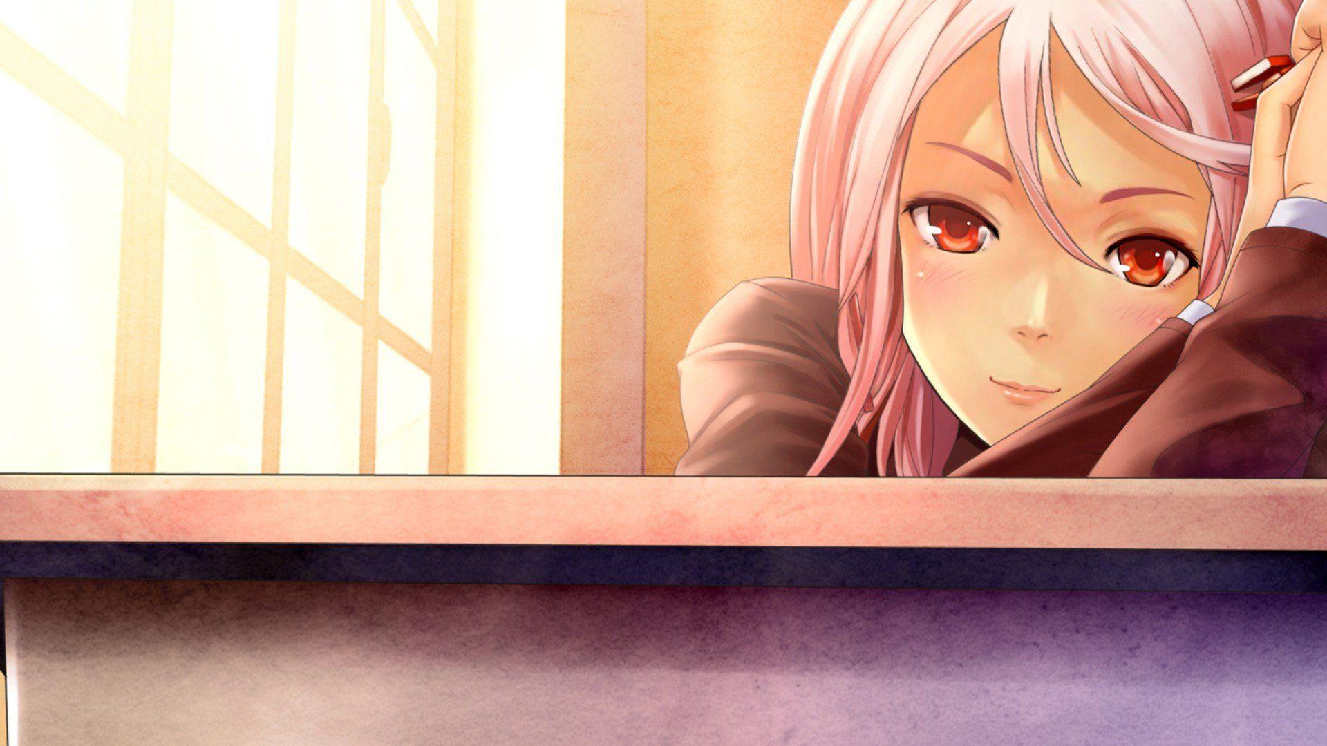 1920x1080 Red eyes smiling blush anime anime girls Guilty Crown Yuzuriha Inori wallpaperx1080