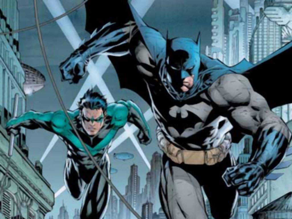 1024x768 Caricatur Batman and Robin Cartoon Wallpaper for iOS 8