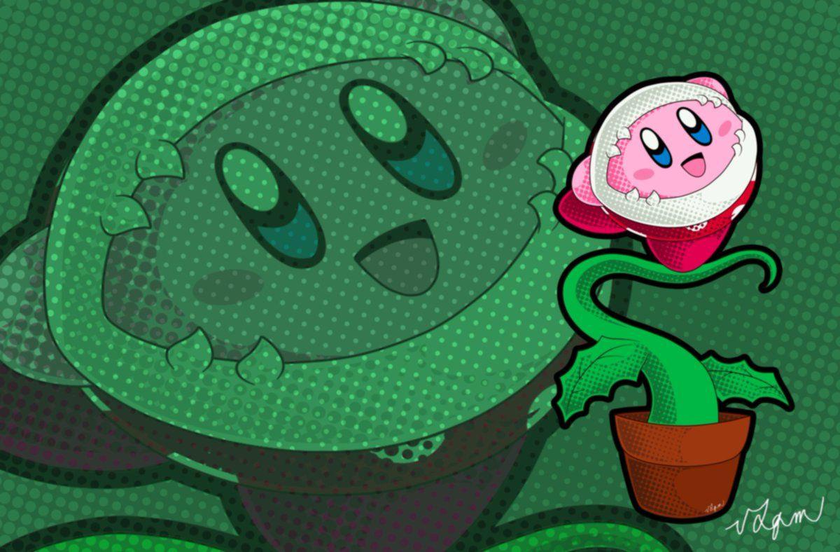 1200x788 Animax (Commissions: CLOSED)'s start February with a cute Piranha Plant Kirby Wallpaper I remade the pose of Kirby in Kirby's Mass Attack, and i try to made the shadow's