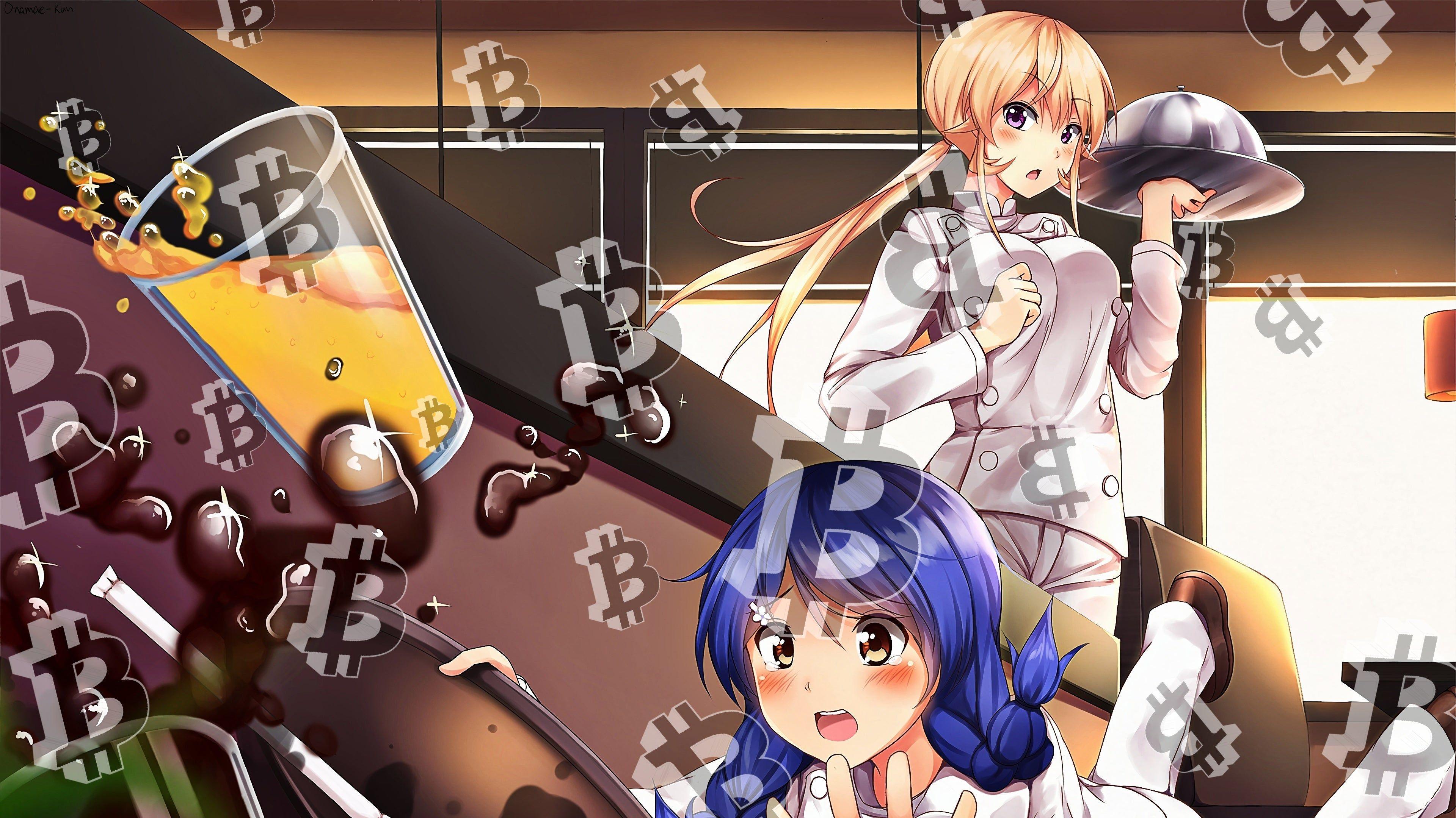 3840x2160 Bitcoins Everywhere Inverted Erina Nakiri And Megumi Tadokoro Food Wars Shokugeki No Soma Z6015 Wallpaper