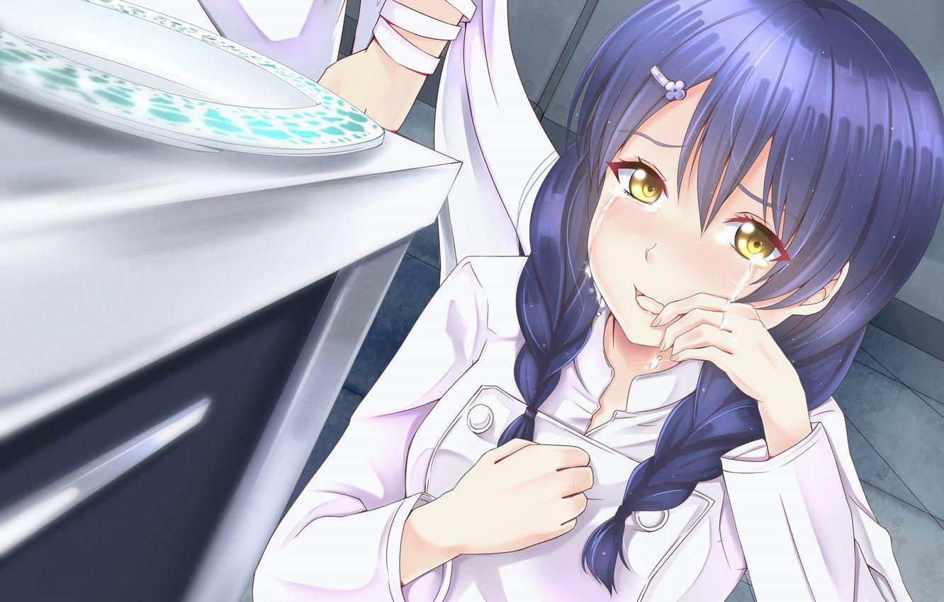 1332x850 Wallpaper Shokugeki no Souma, Pixiv, Tadokoro Megumi, Chef Uniform image for desktop, section сёнэн