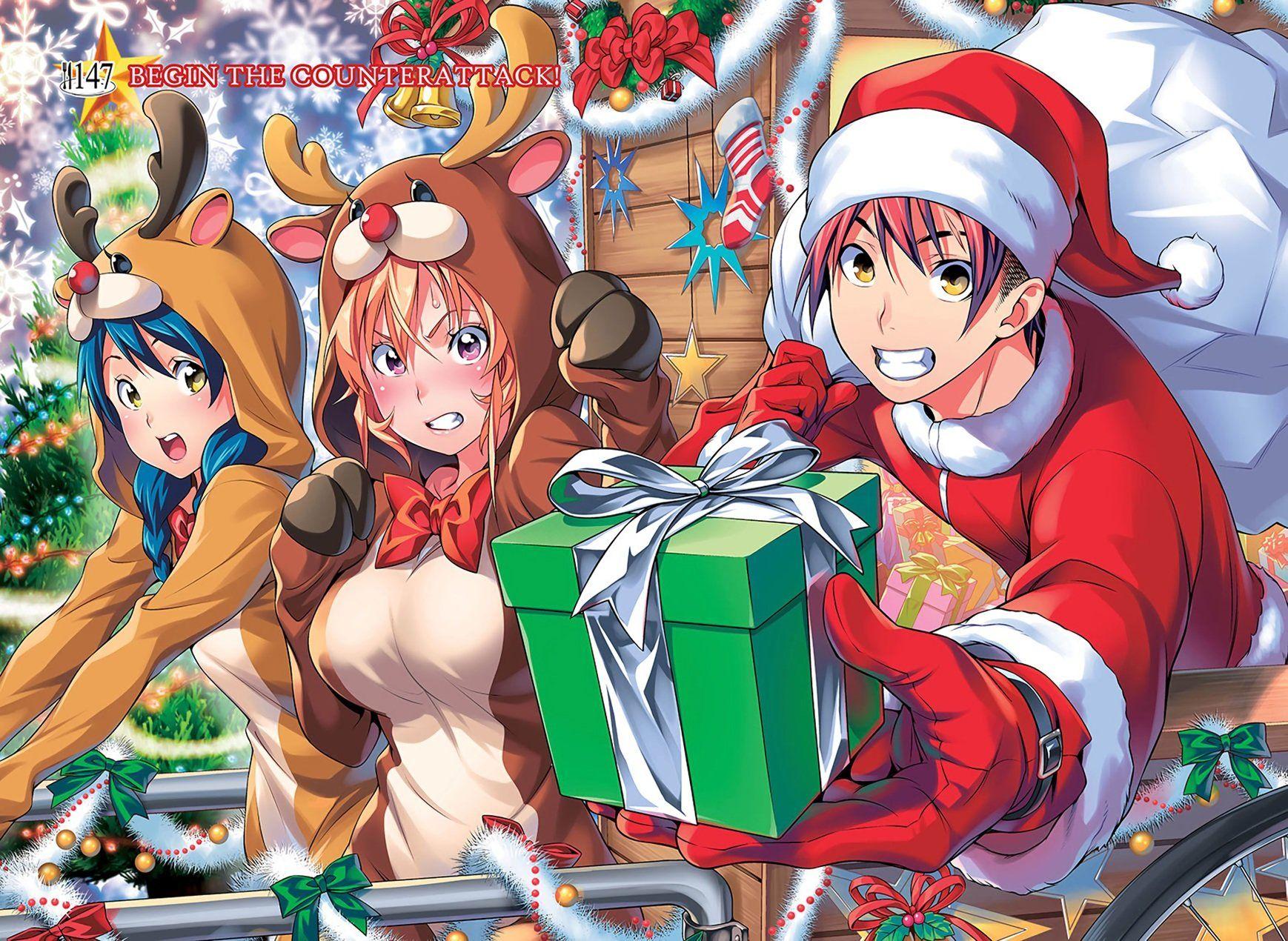 1738x1270 christmas, Nakiri, Erina, Shokugeki, No, Soma, Tadokoro, Megumi, Yukihira, Soma Wallpaper HD / Desktop and Mobile Background
