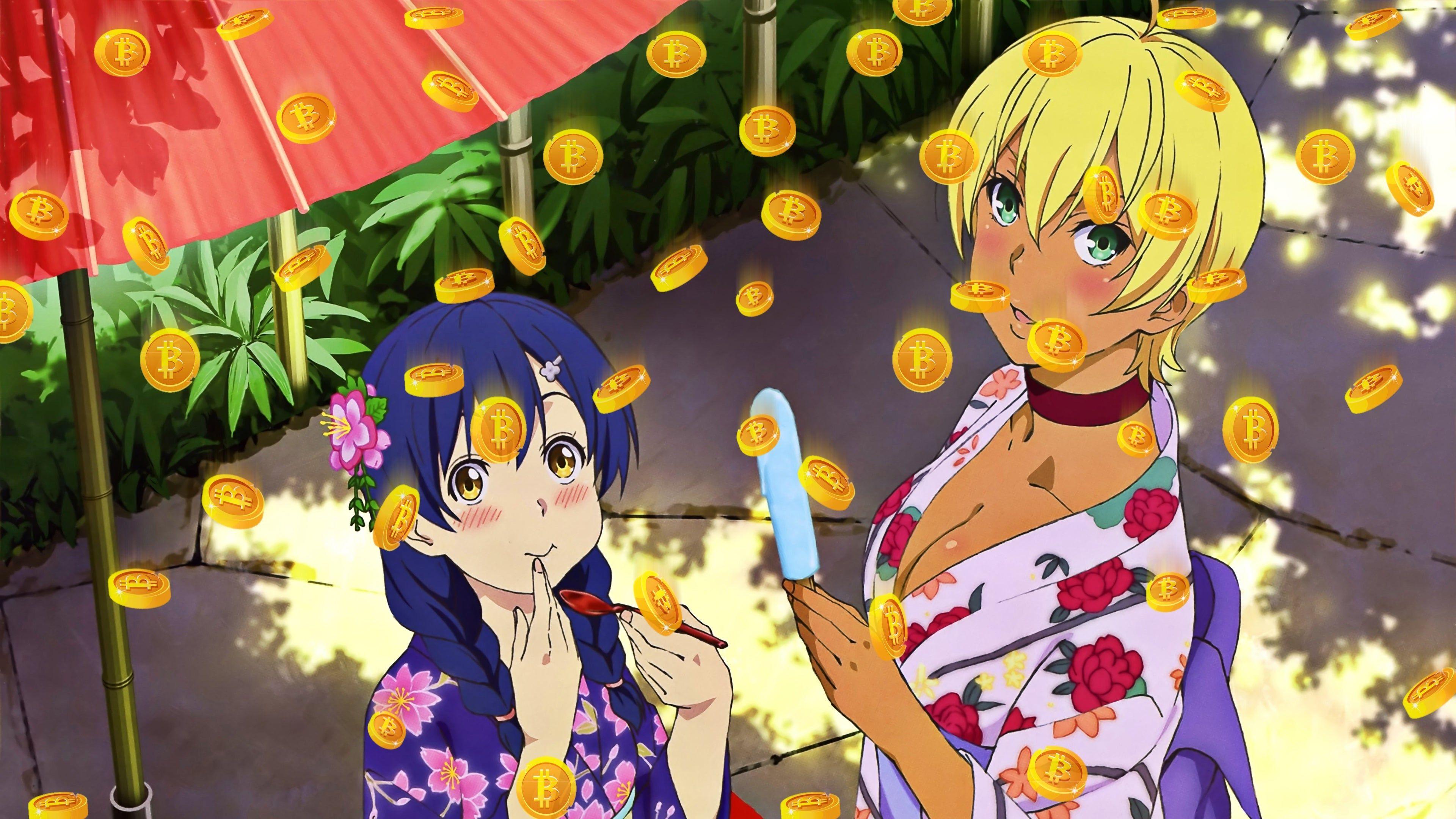 3840x2160 Bitcoins From Above Ikumi Mito And Megumi Tadokoro Kimono Food Wars Shokugeki No Soma Z6043 Wallpaper