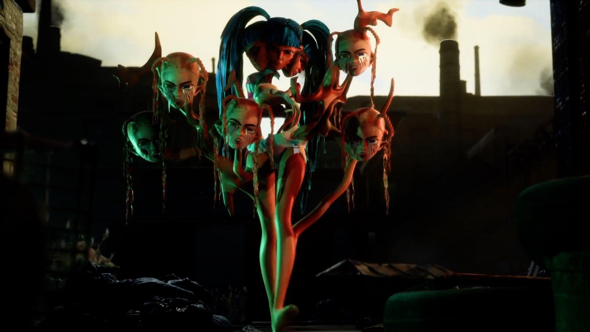 1920x1080 Ashnikko brings Grimes along for a sci fi battle in 'Cry'