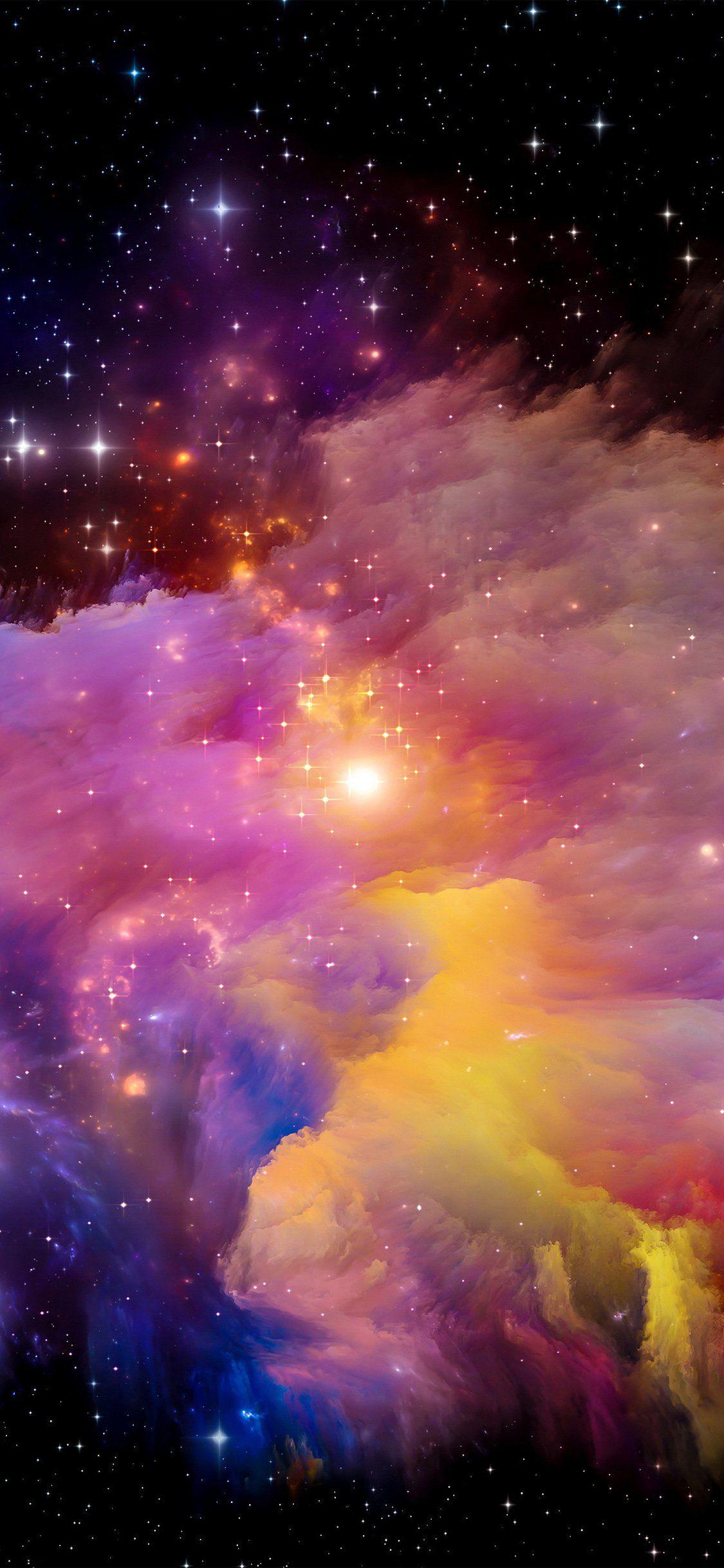 1125x2436 iPhone X wallpaper. aurora space art red