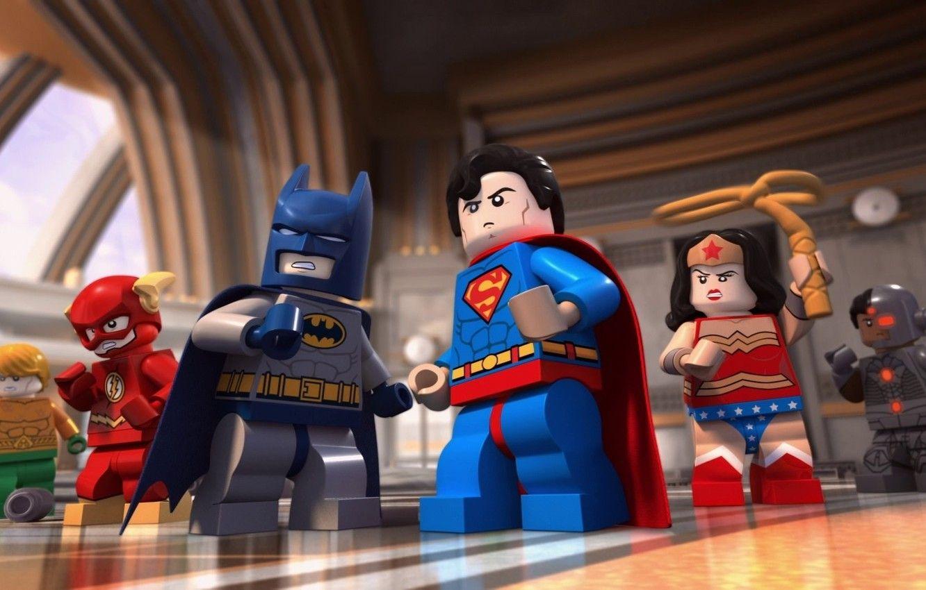 1332x850 Wallpaper Wonder Woman, Batman, Bat, Lego, Superman, Hero, Mask, DC Comics, Cyborg, Aquaman, Yuusha, Super Hero, The Flash, Short Film, Lego DC Comics: Batman Be Leaguered Image For Desktop, Section фильмы