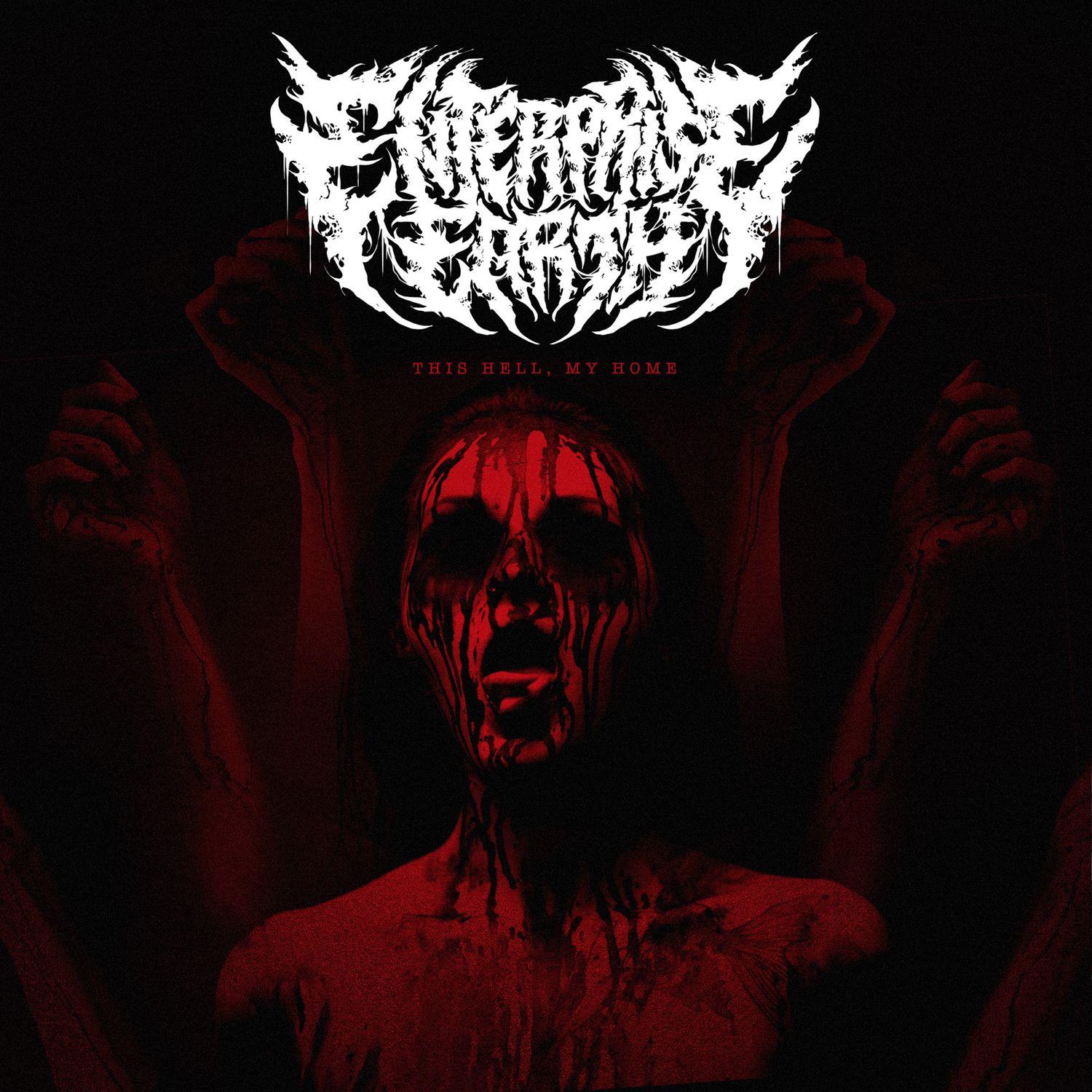 1500x1500 metal band, Deathcore, cover art, Enterprise earth, hell, red, bloodx1500 Wallpaper