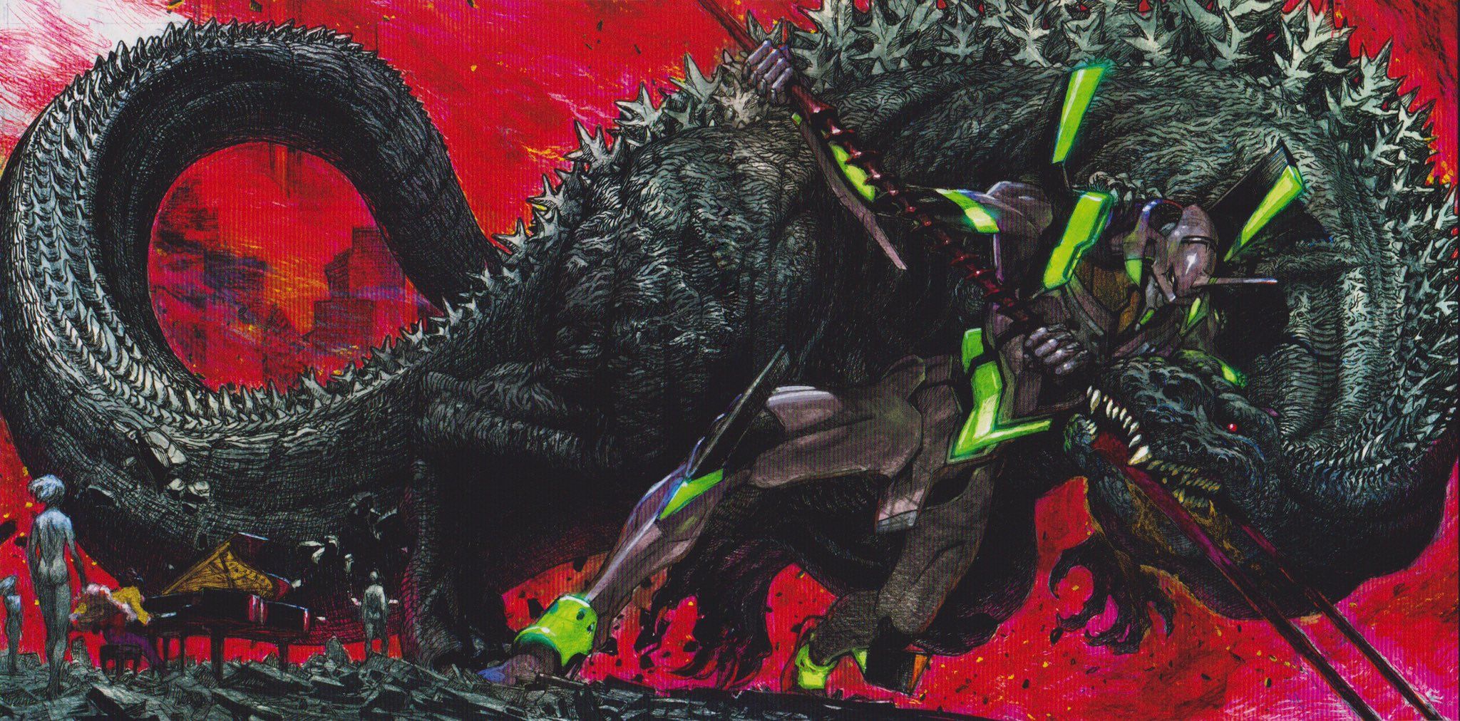 2048x1012 I really love the way Mahiro Maeda draws Godzilla. I want him to look like that in a movie
