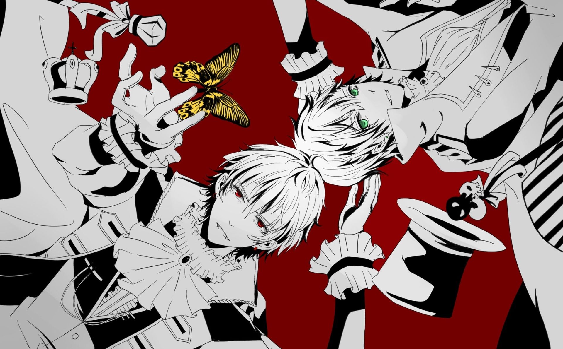 1920x1192 Wallpaper guy, two, Mahiro Fuwa, Zetsuen No Tempest, Yoshino Takigawa for mobile and desktop, section сёнэн, resolution 1920x1192