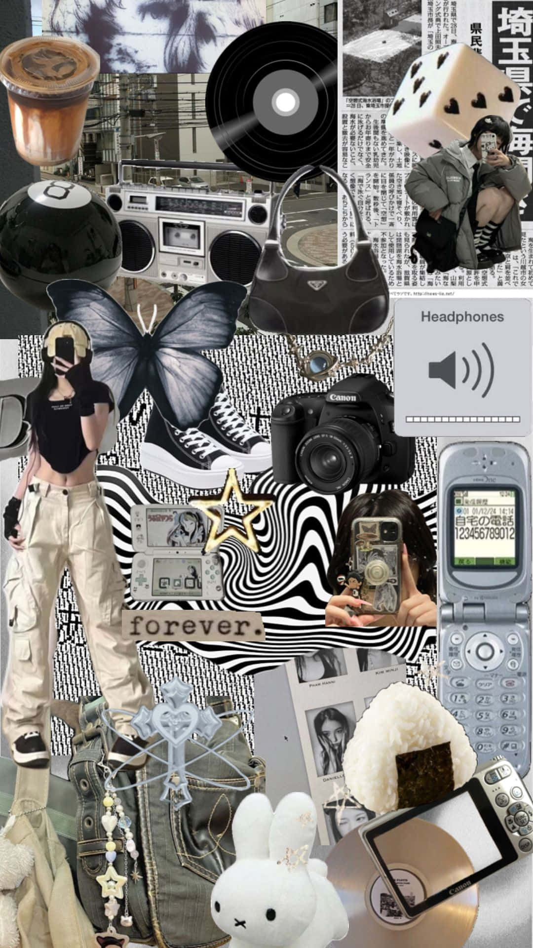 1080x1920 Télécharger Collage Esthétique Grunge Y2K Fonds d'écran