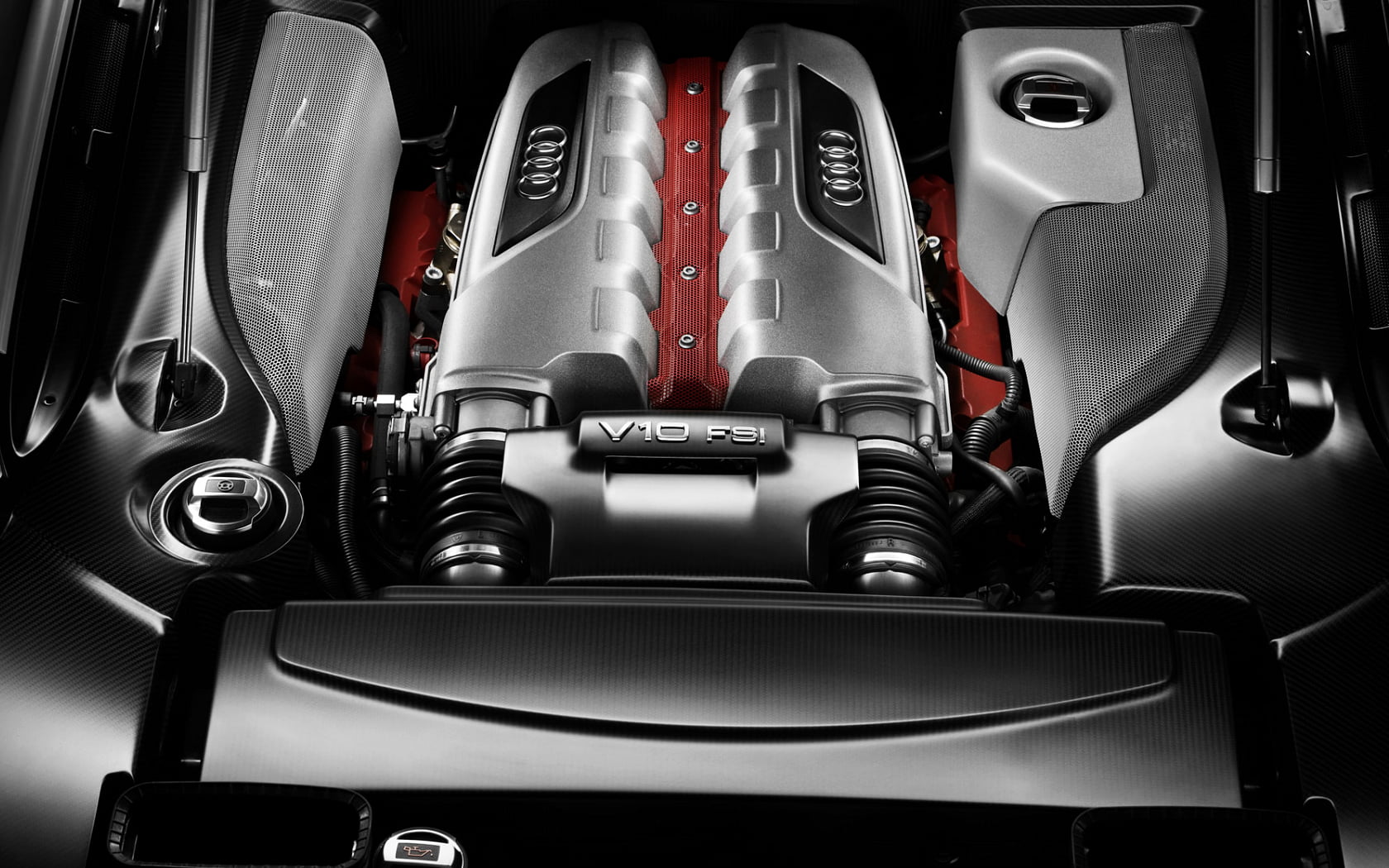 1680x1050 Vehicle engine bay, engines, car, Audi R8 HD wallpaper