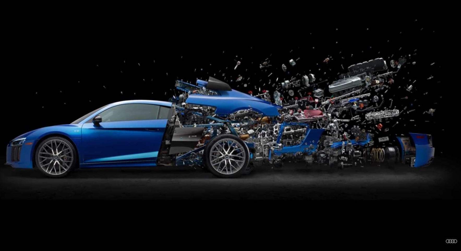 1768x962 Audi releases a poster of an exploding R8 to celebrate the 10th anniversary of its iconic V10 engine