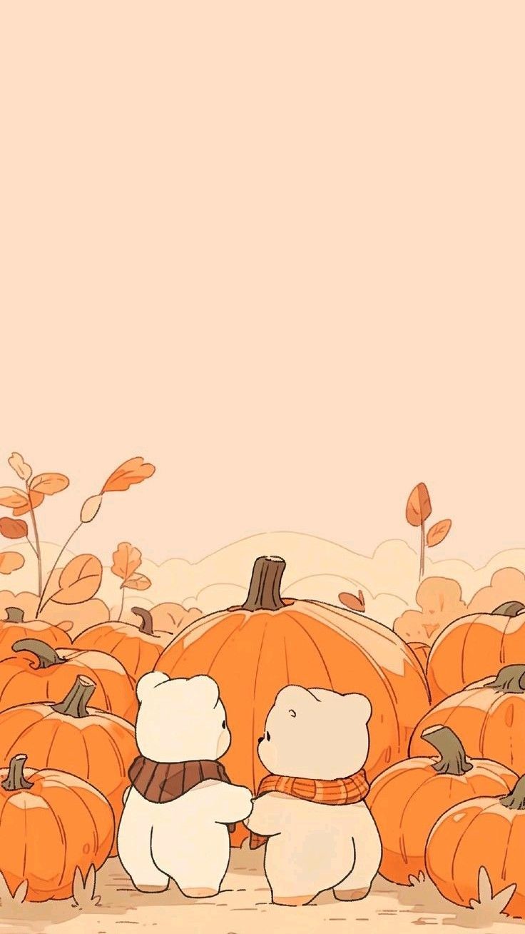 736x1308 Cute fall wallpaper drawing. Late autumn background, Autumn lock screen wallpaper, Wallpaper iphone cute