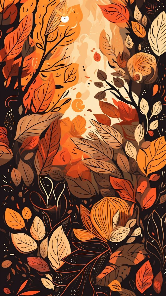 673x1200 Fall Drawing Wallpaper