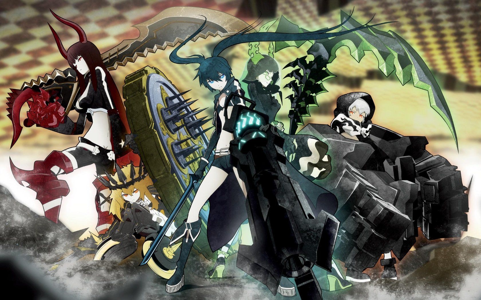 1680x1050 black, Rock, Shooter, Chariot, Irino, Saya, Koutari, Yuu, Kuroi, Mato, Takanashi, Yomi Wallpaper HD / Desktop and Mobile Background