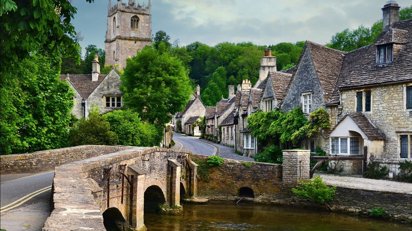 1366x768 Castle Combe Village England Europe HD Europe Wallpaper