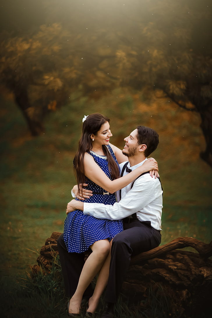 728x1092 HD wallpaper: couple, people, romance, low saturation, photography, Smile