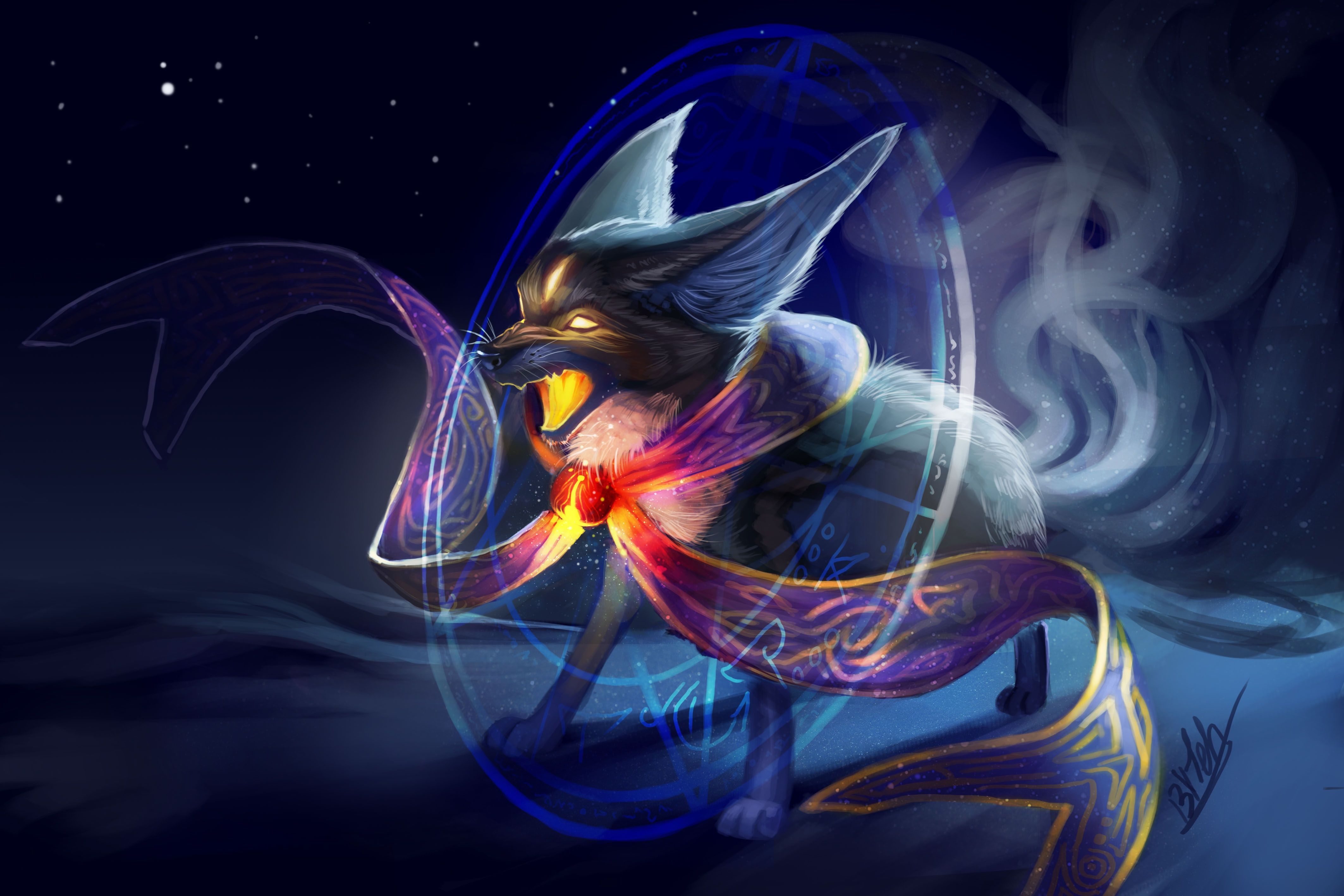 4252x2835 Mystic Fox: Enchanted Fantasy in 4K Ultra HDx2835